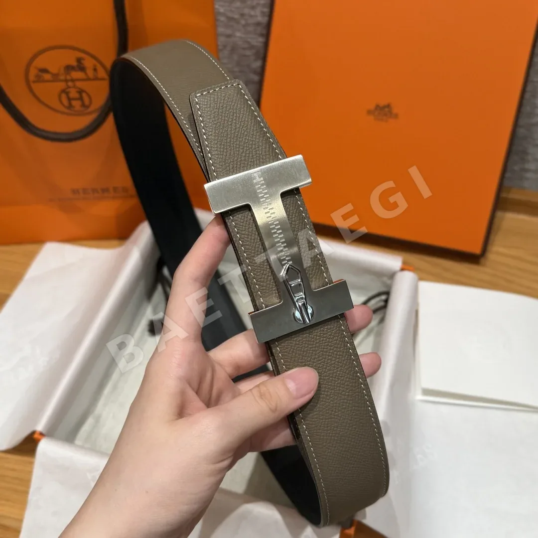 에르메스 H 버클 양면 가죽 벨트 상세 이미지 5