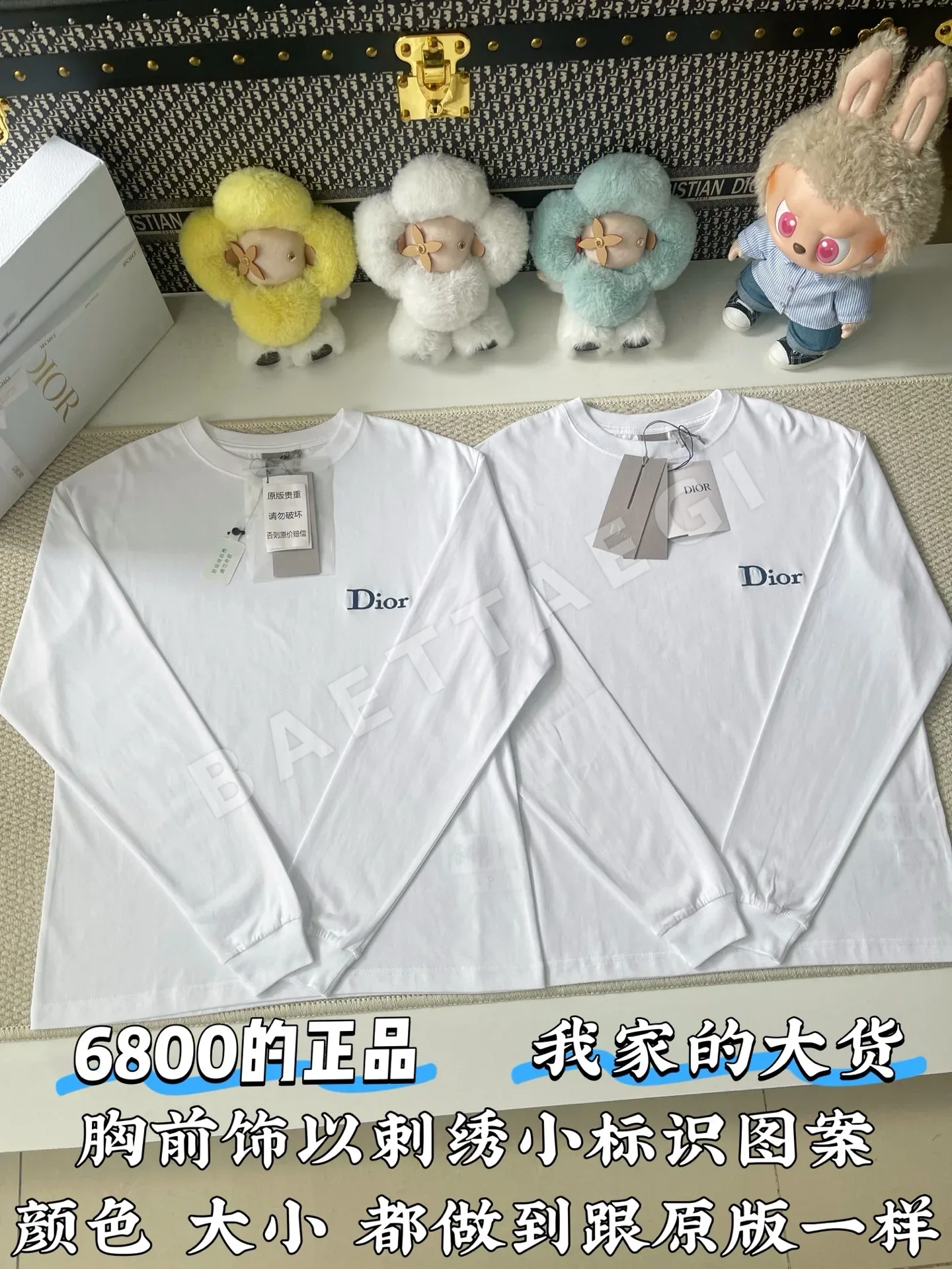 디올 자수 남성 반팔 티셔츠 상세 이미지 2