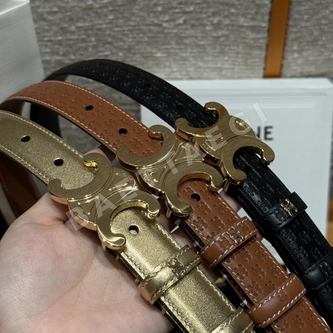 셀린느 차트 개선문 소가죽 골드 버클 벨트 25mm 상세 이미지 2