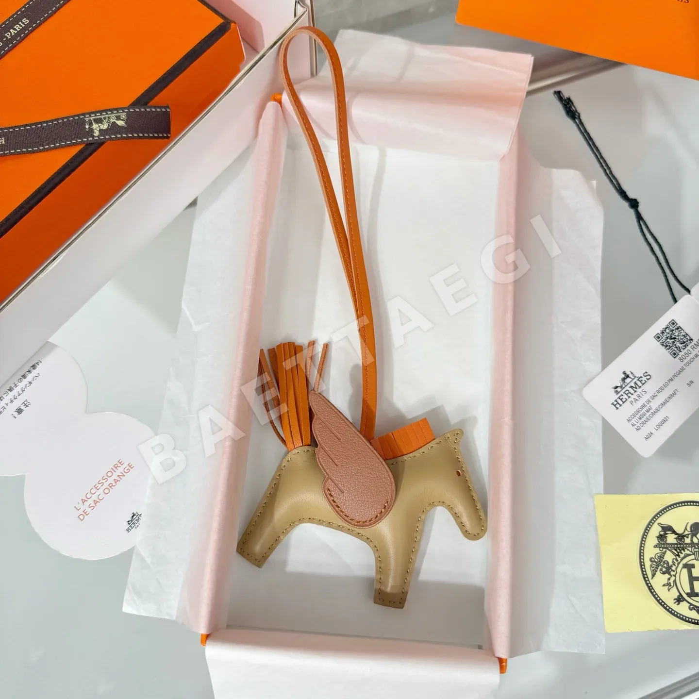에르메스 포니 가죽 키링 124344