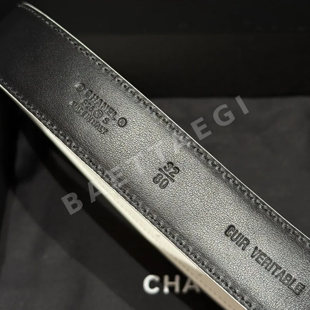 샤넬 더블 C 메탈 로고 램스킨 벨트 상세 이미지 9