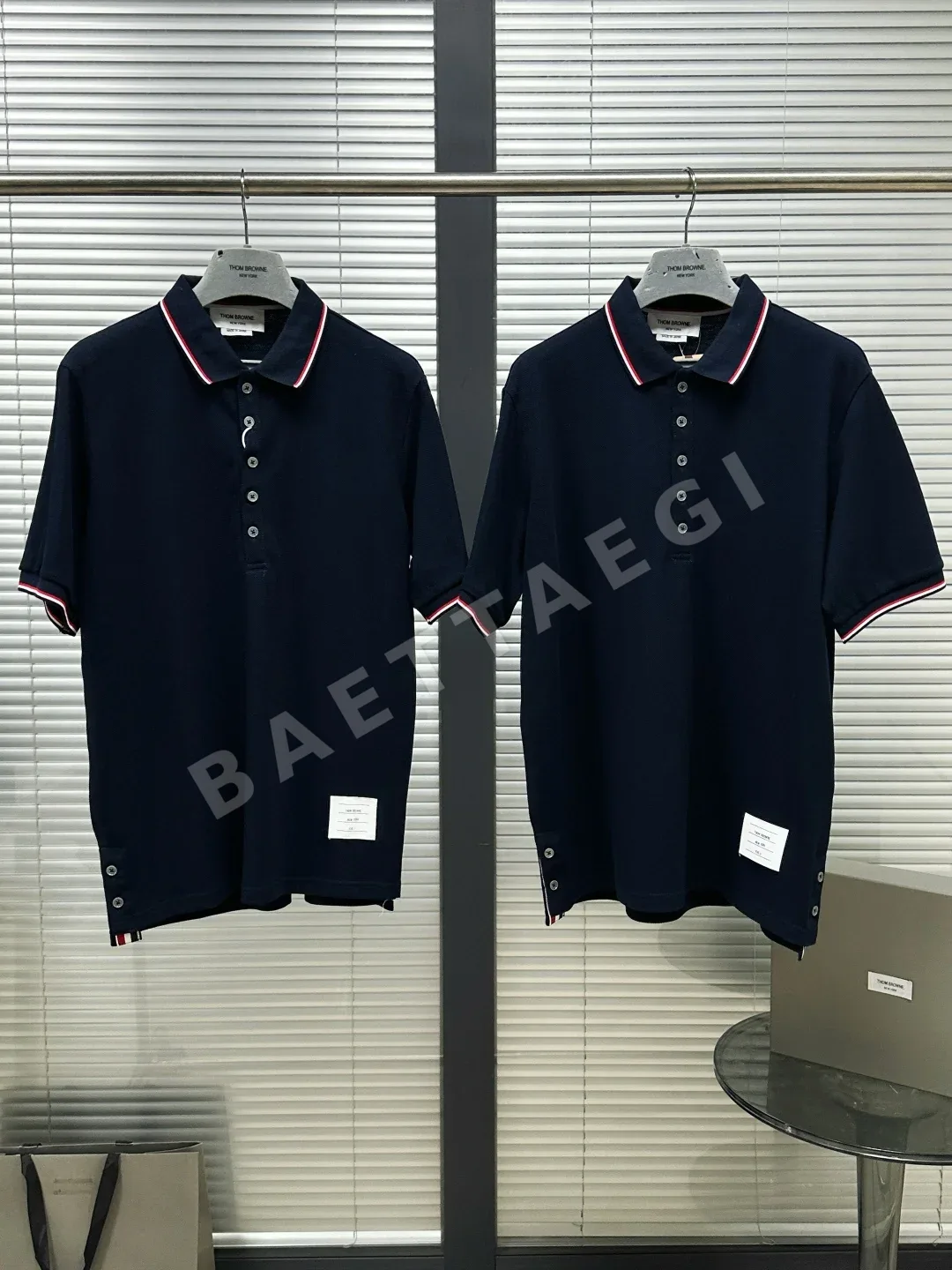 톰브라운 클래식 립 메시 반팔 폴로셔츠 126253