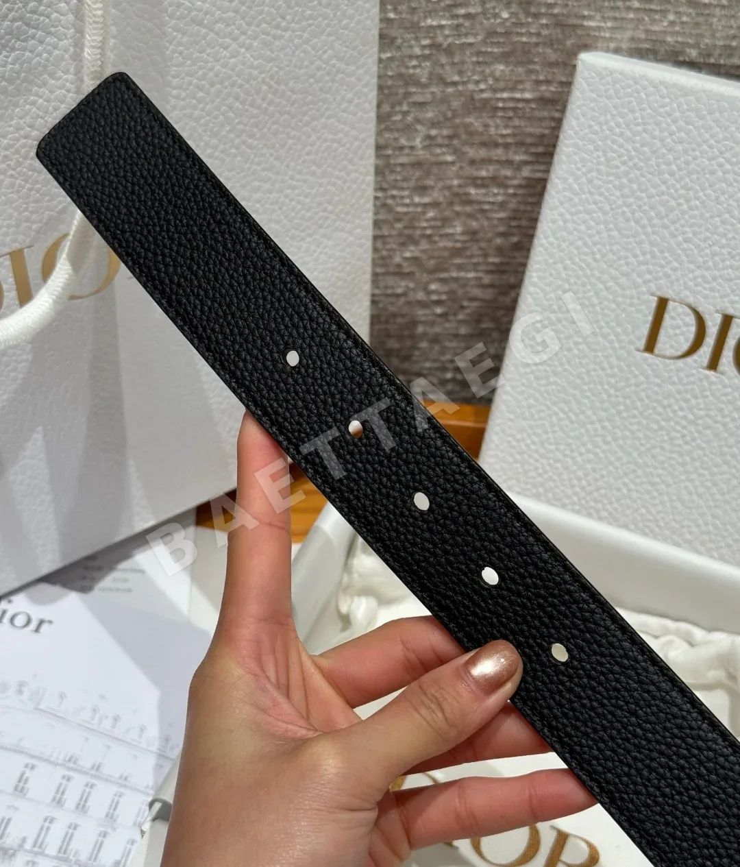 디올 CD 버클 그레인 소가죽 벨트 상세 이미지 7