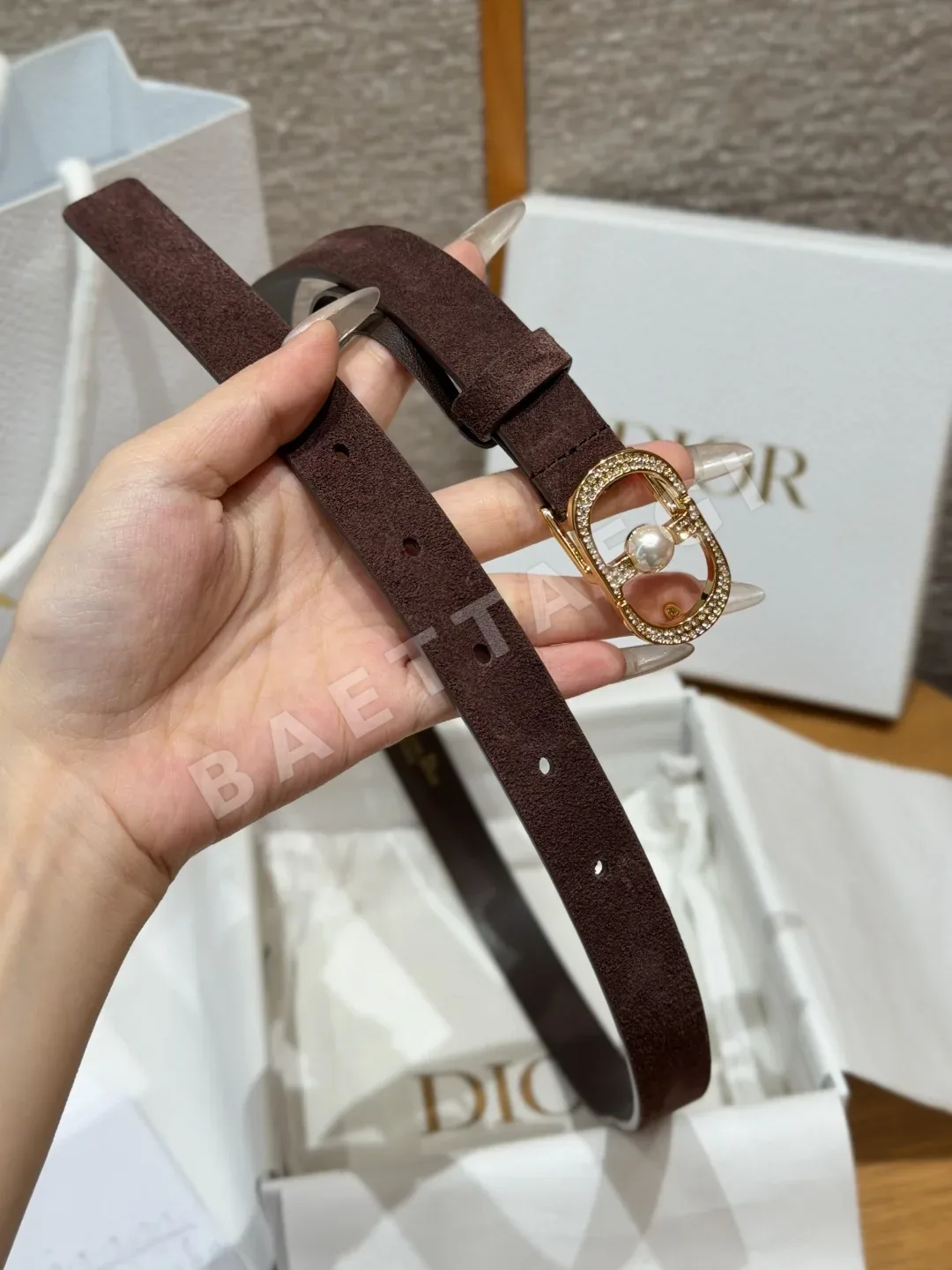 디올 디종 30 몽테뉴 스웨이드 벨트 상세 이미지 4