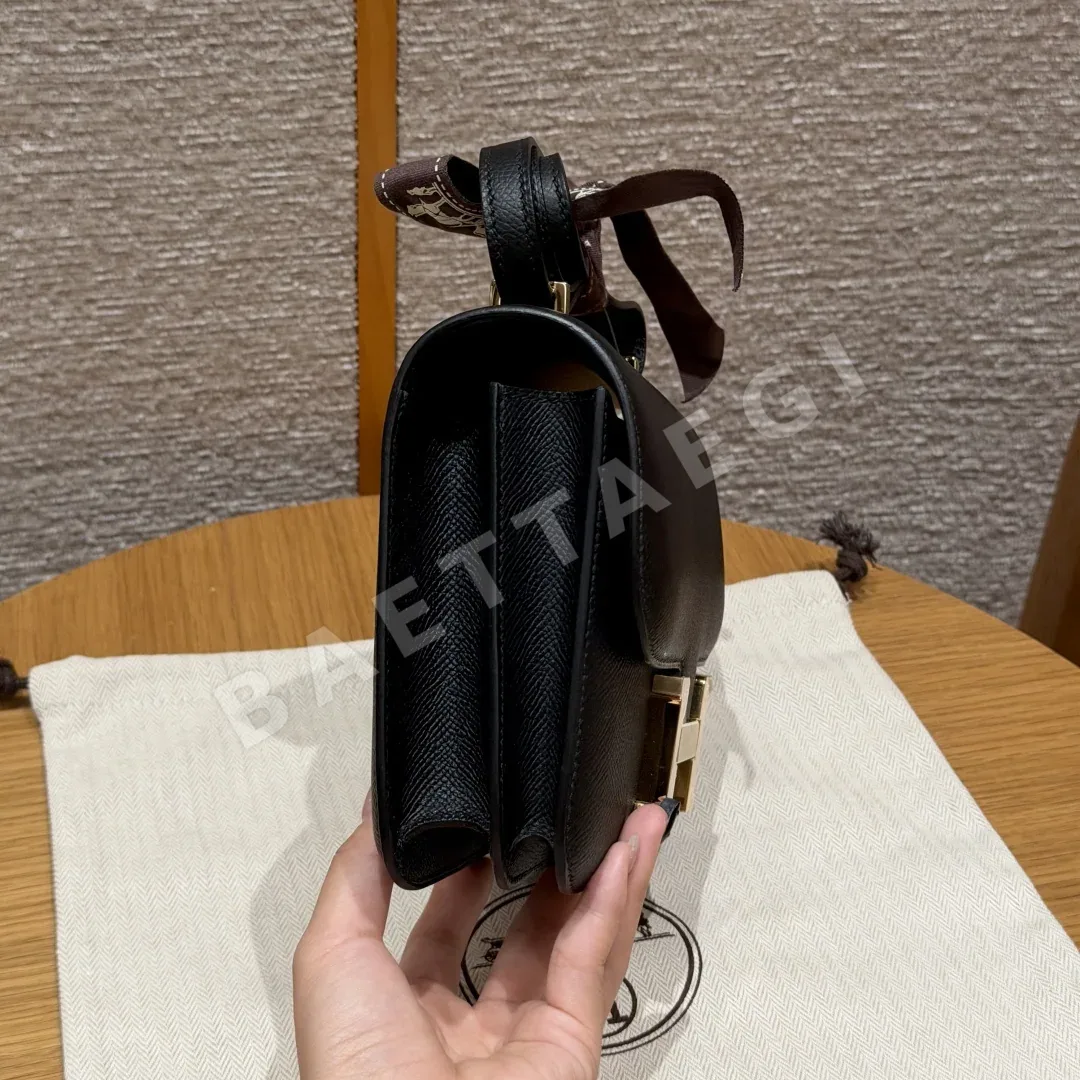 에르메스 콘스턴스 18 cm 블랙 앱송 가죽 가방 상세 이미지 3