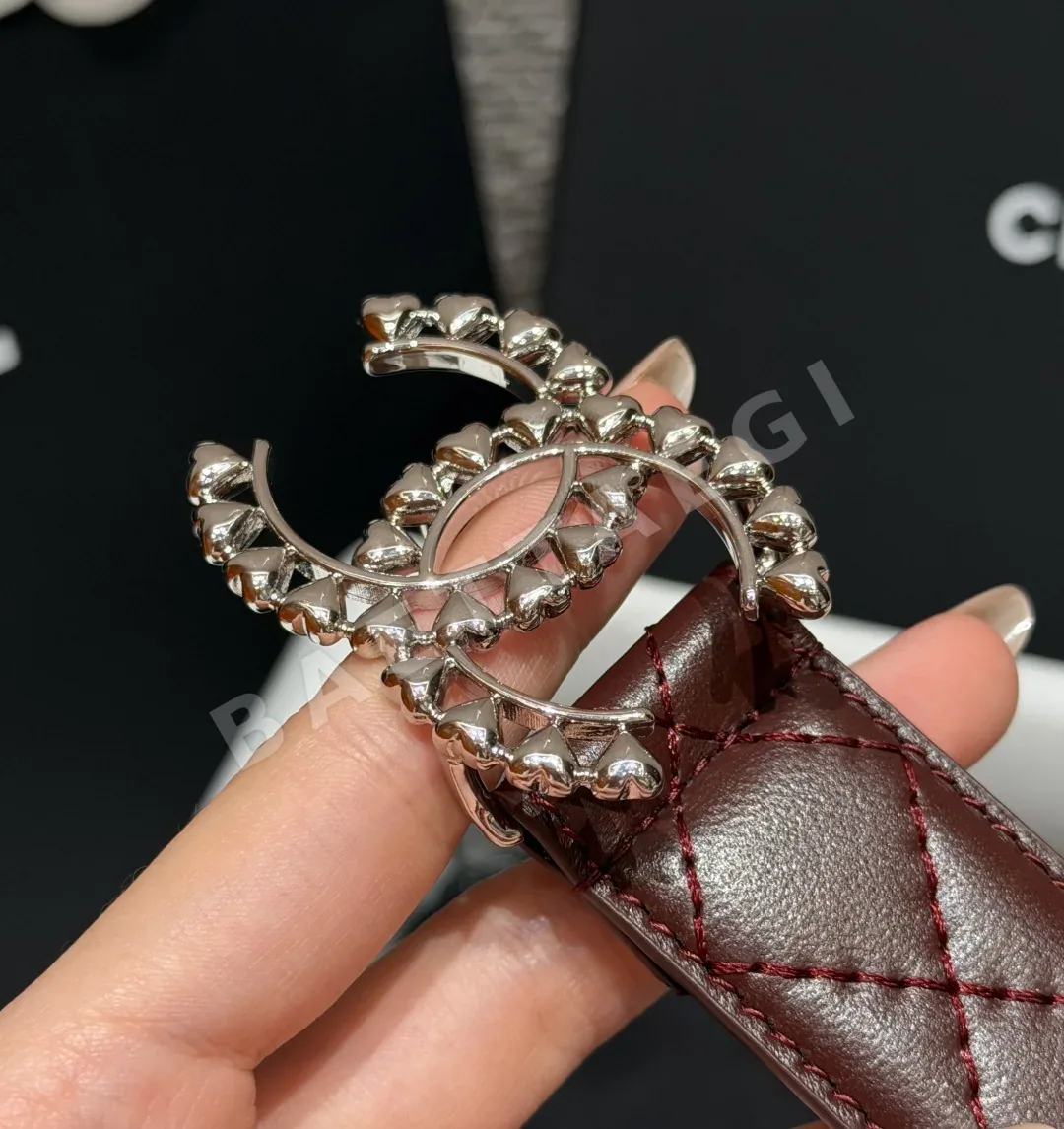 샤넬 퀼팅 카프스킨 더블 C 버클 벨트 상세 이미지 6