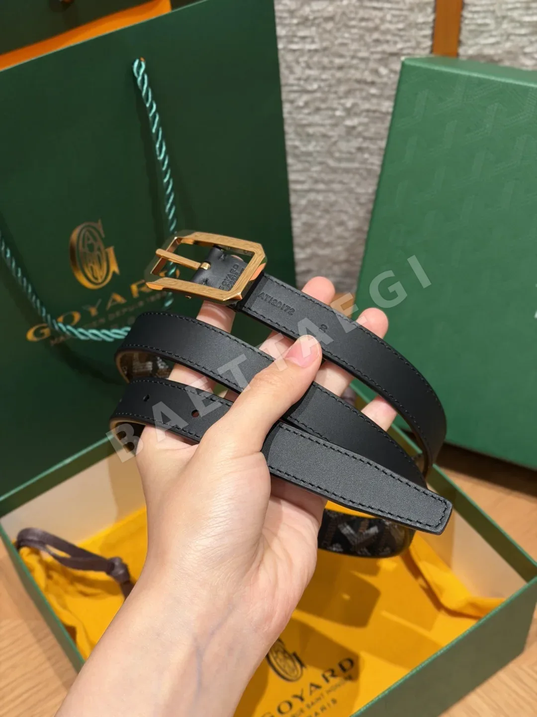 고야드 프레가트 모노그램 가죽 벨트 상세 이미지 3