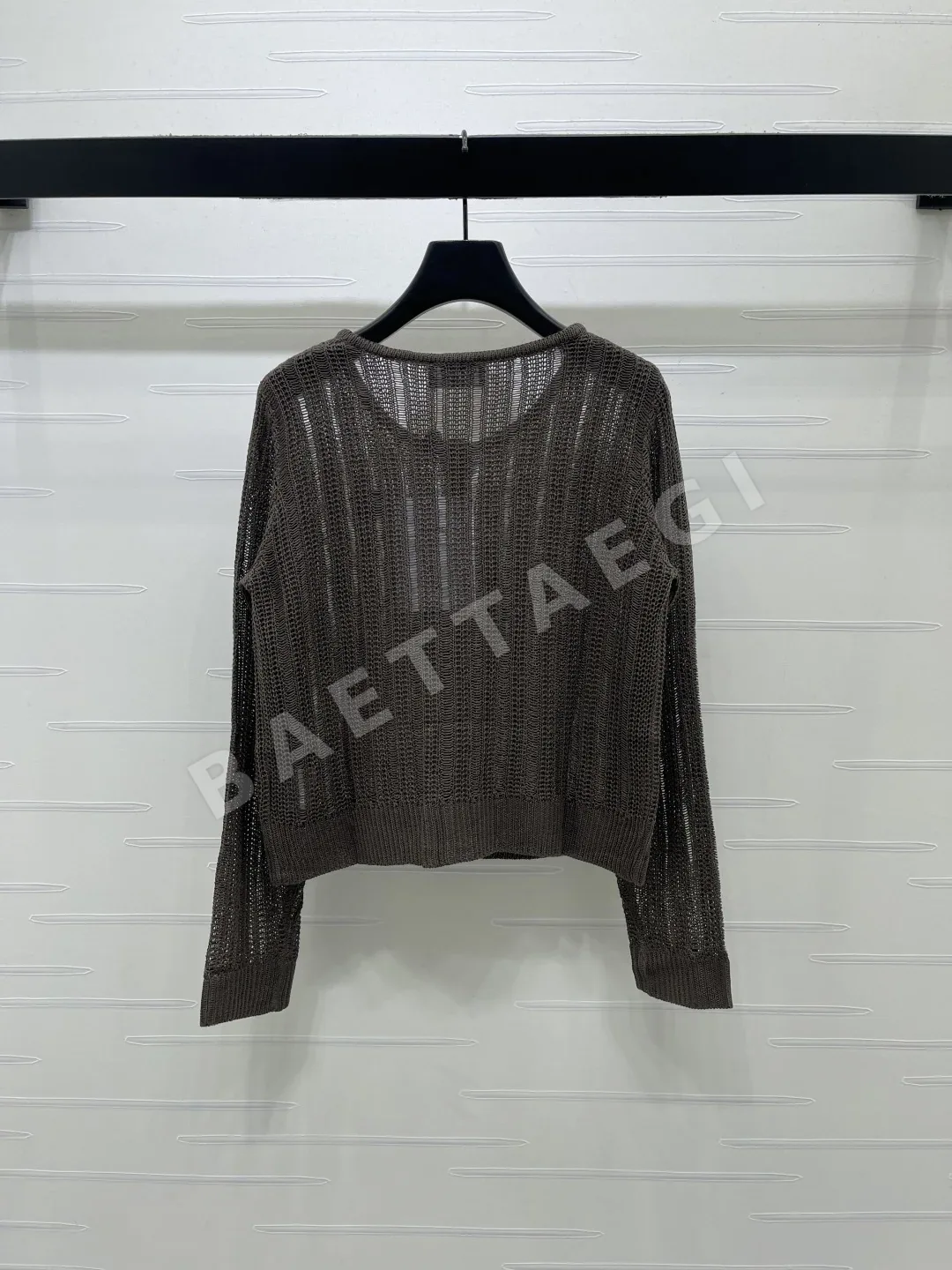 샤넬 더블 C 로고 투각 긴팔 코튼 울 가디건 상세 이미지 8