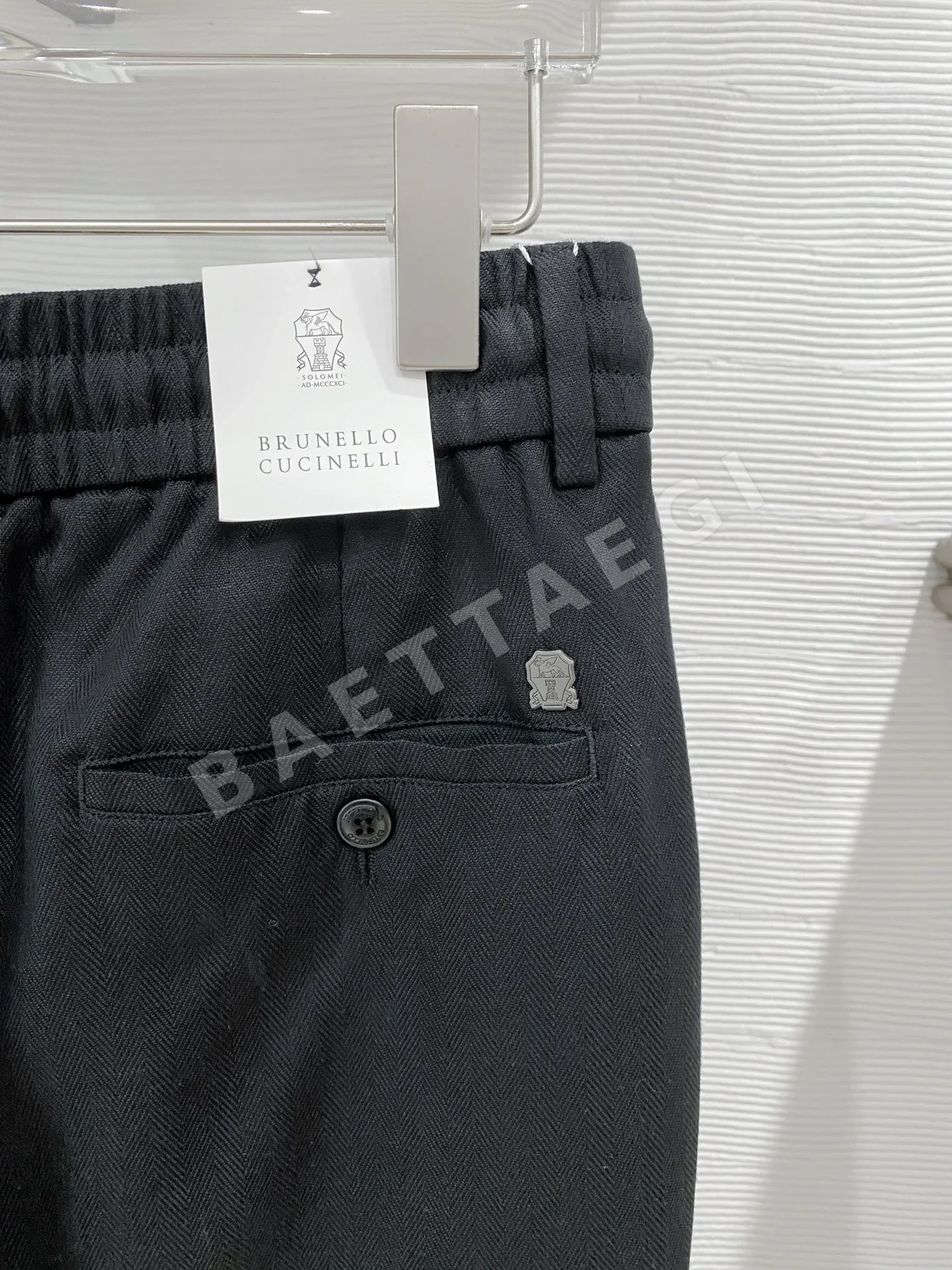 브루넬로쿠치넬리 남성 린넨 드로스트링 캐주얼 바지 상세 이미지 8