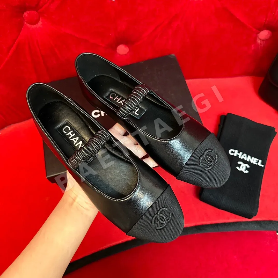 샤넬 더블 C 로고 양가죽 발레 플랫 신발 3576 상세 이미지 8