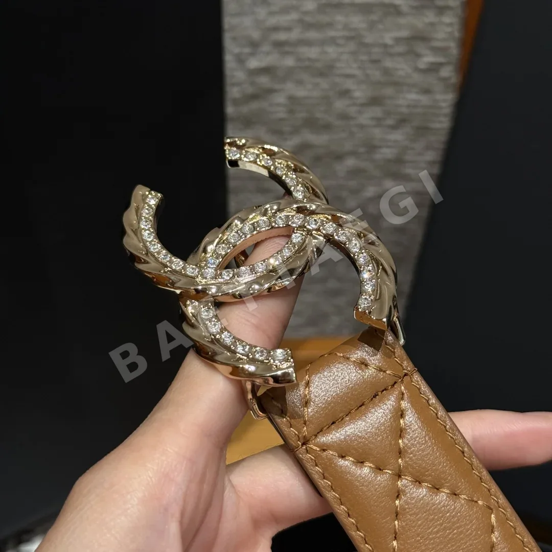 샤넬 다이아몬드 패턴 램스킨 더블 C 벨트 상세 이미지 6