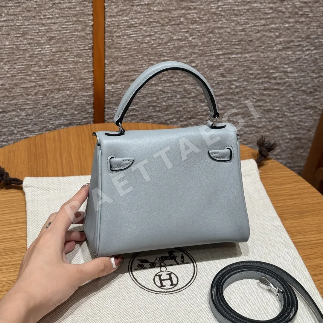 에르메스 켈리돌백 블루 글레이셔 실버 하드웨어 가방 상세 이미지 2