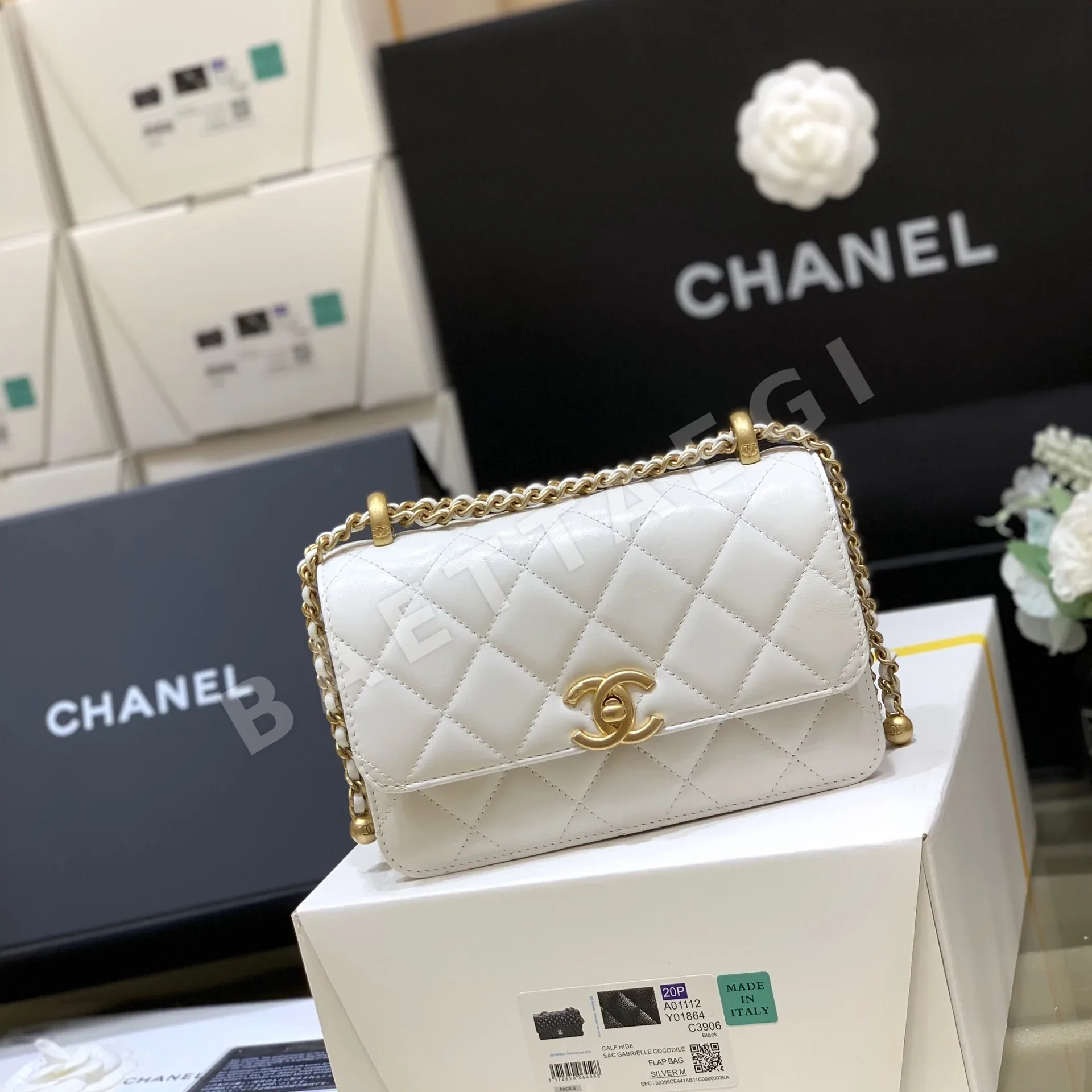 샤넬 메티에 다르 더블 골드 비즈 체인 백 AP2649 상세 이미지 3