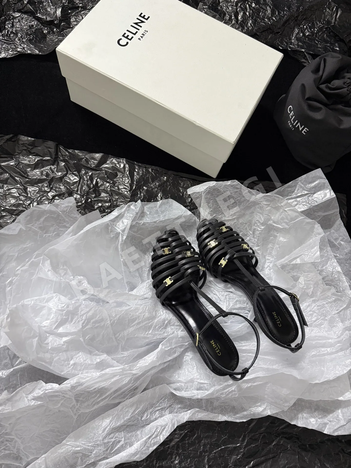 셀린느 케이지 스틸레토 샌들 95887