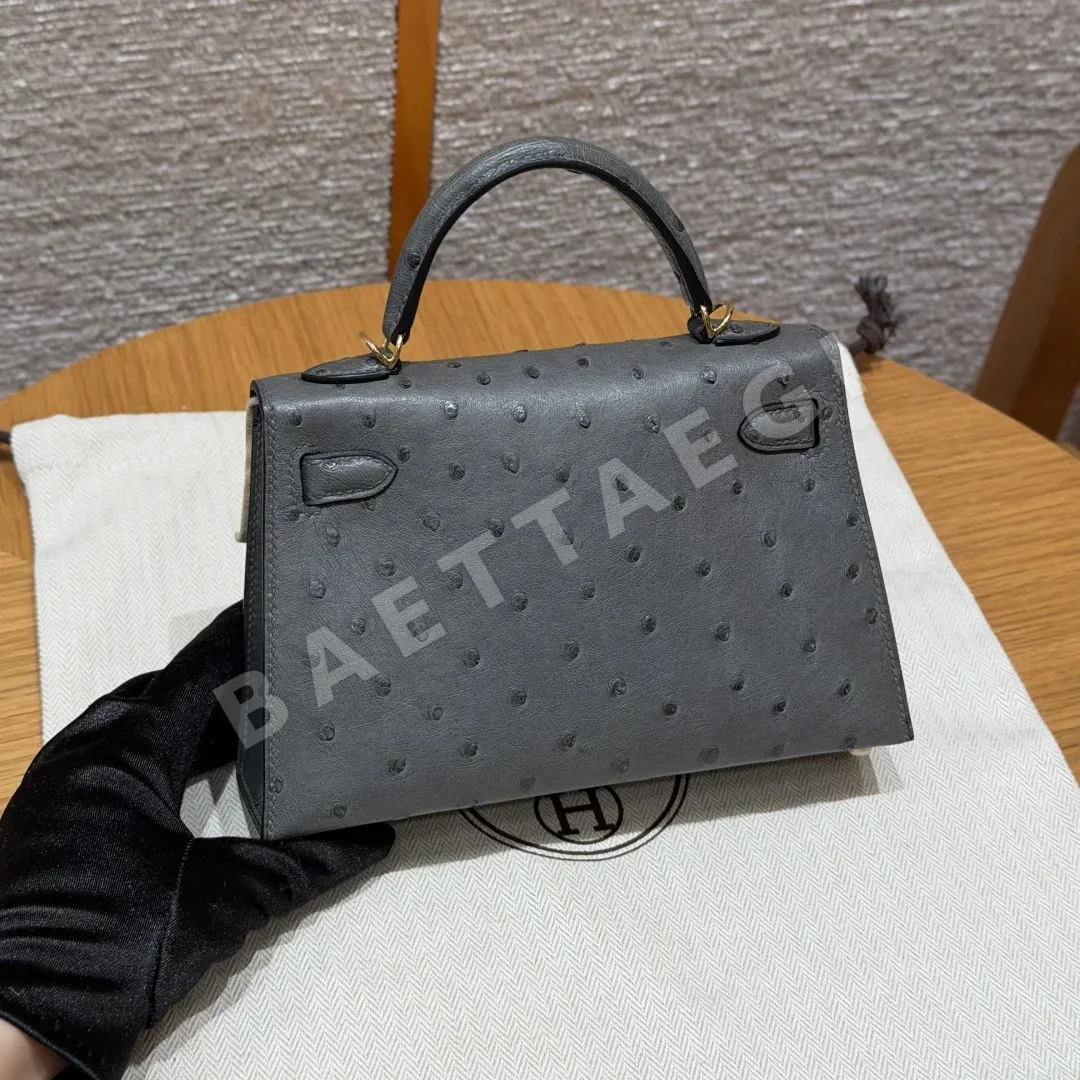 에르메스 켈리 미니 2 타조 가죽 가방 상세 이미지 3