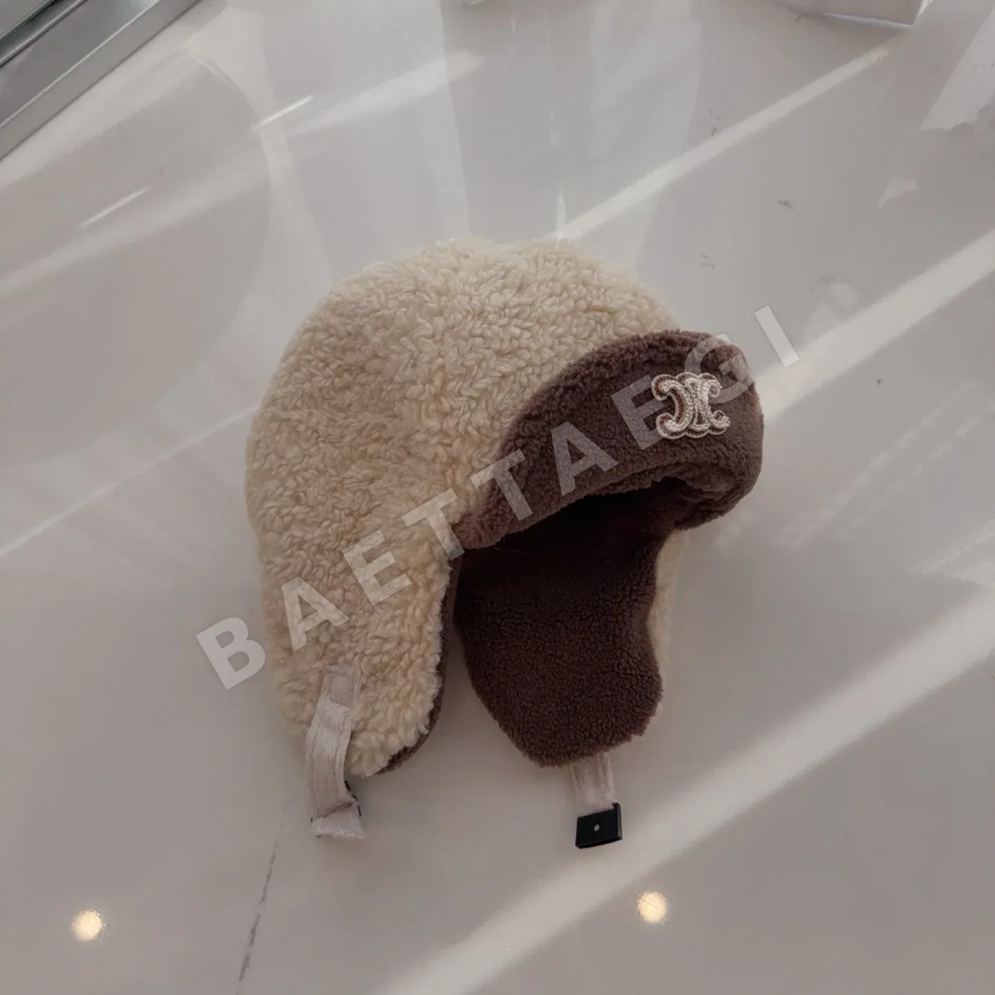 셀린느 컬러 블록 램울 이어머프 모자 상세 이미지 8