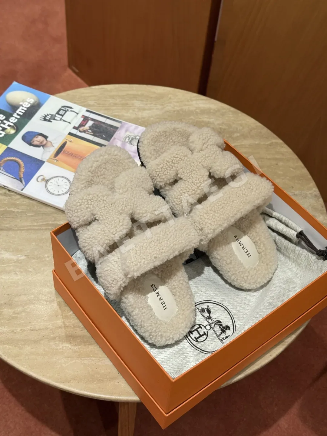 에르메스 시프르 샌들 밀크쉐이크 화이트 램스킨 상세 이미지 3