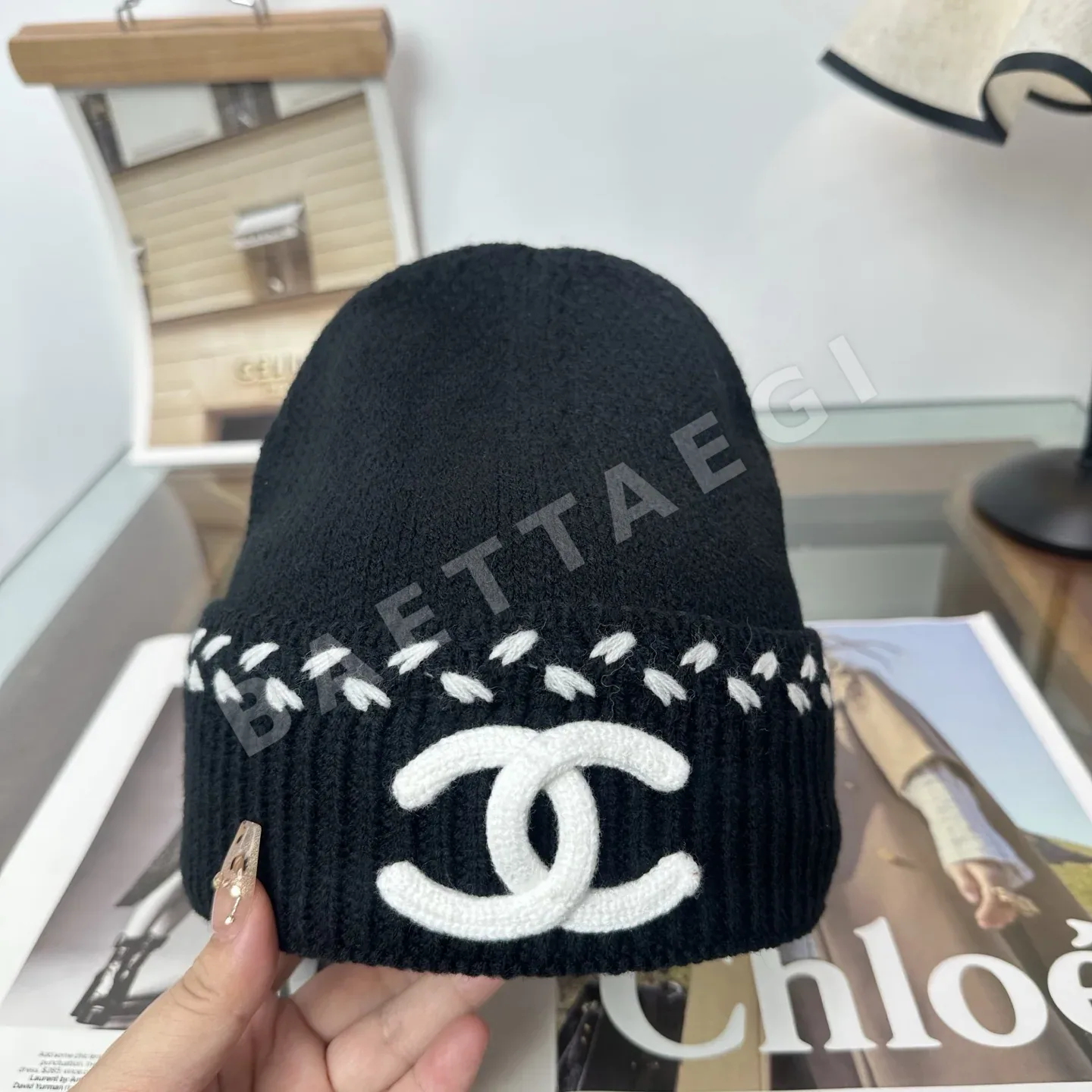샤넬 니트 비니 모자 상세 이미지 9