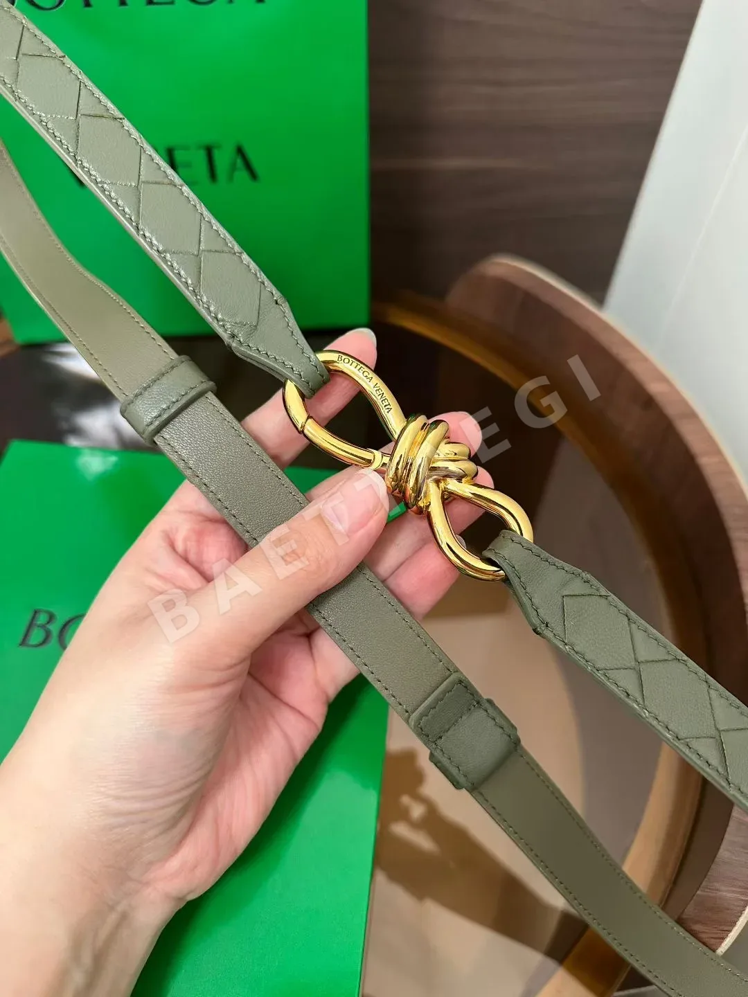 보테가베네타 인트레치오 그린 여성용 벨트 상세 이미지 6
