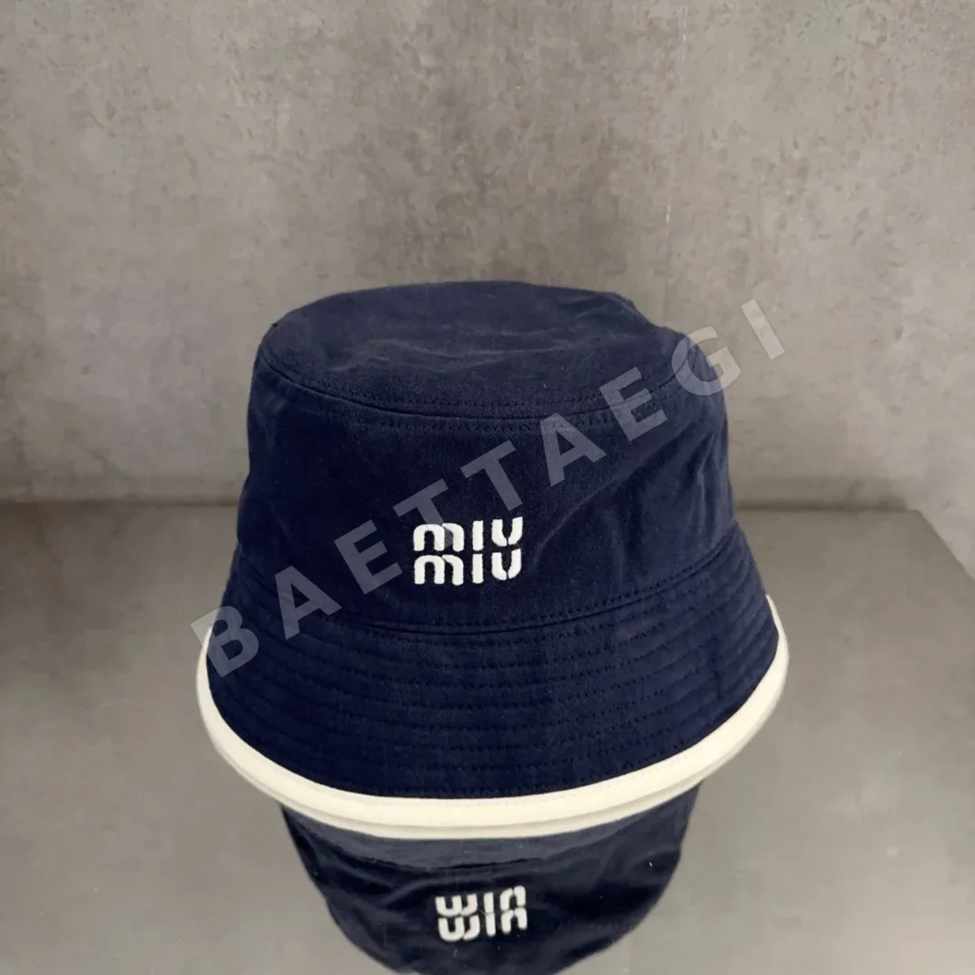 미우미우 자수 피셔맨 햇 모자 81289
