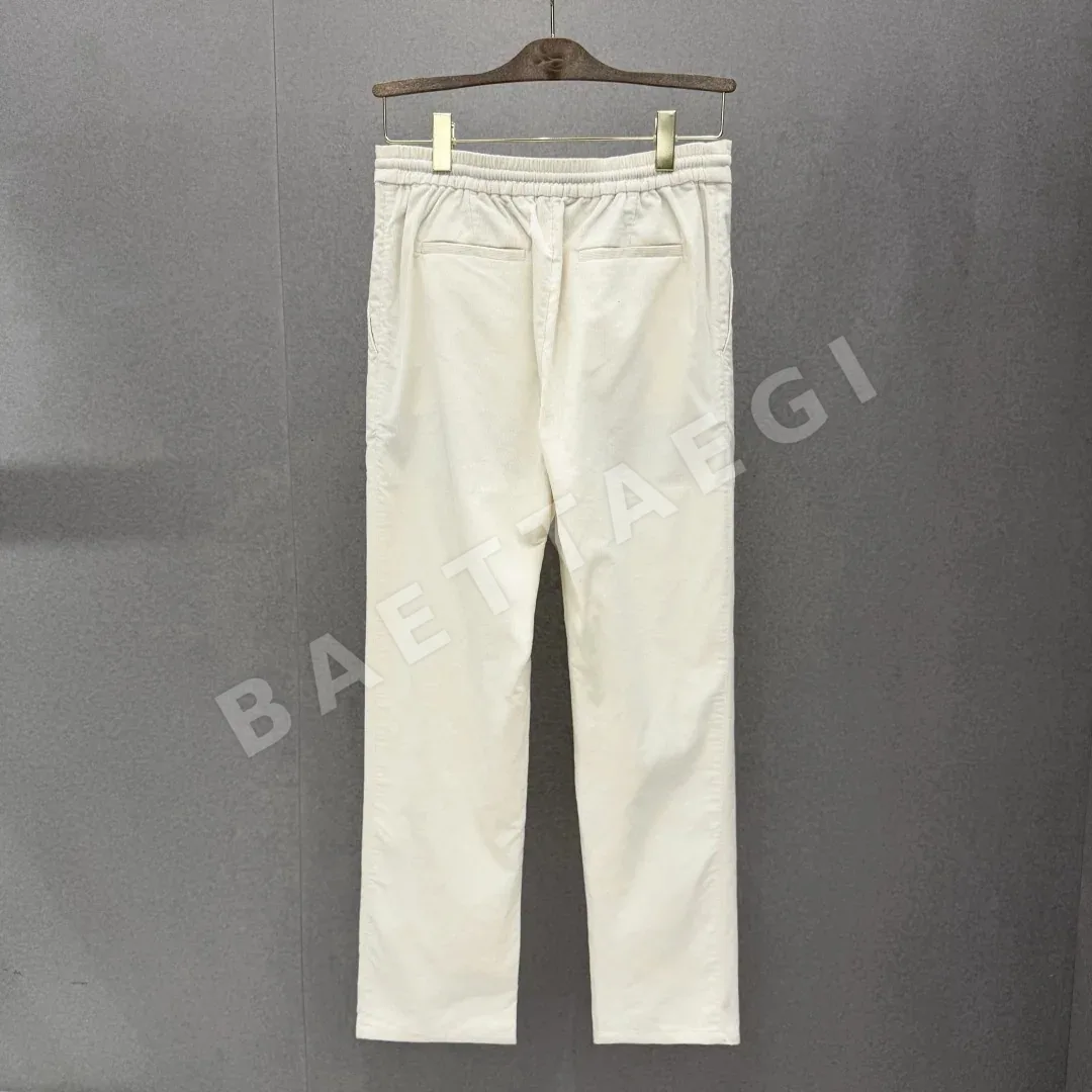 브루넬로쿠치넬리 더블 플리츠 린넨 드로스트링 남성 바지 상세 이미지 2