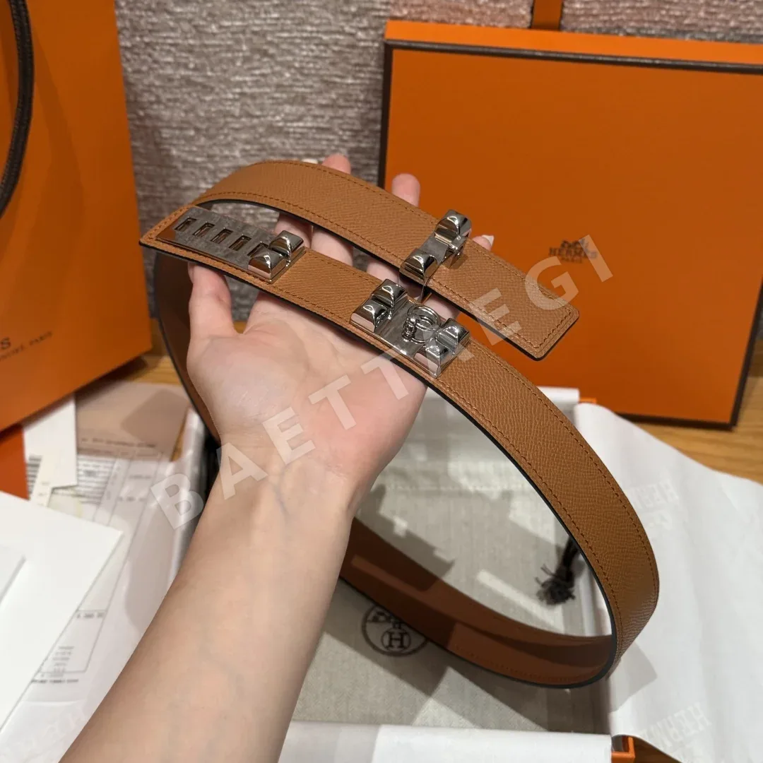 에르메스 코리에 드 시앙 32mm 앱송 가죽 벨트 176387
