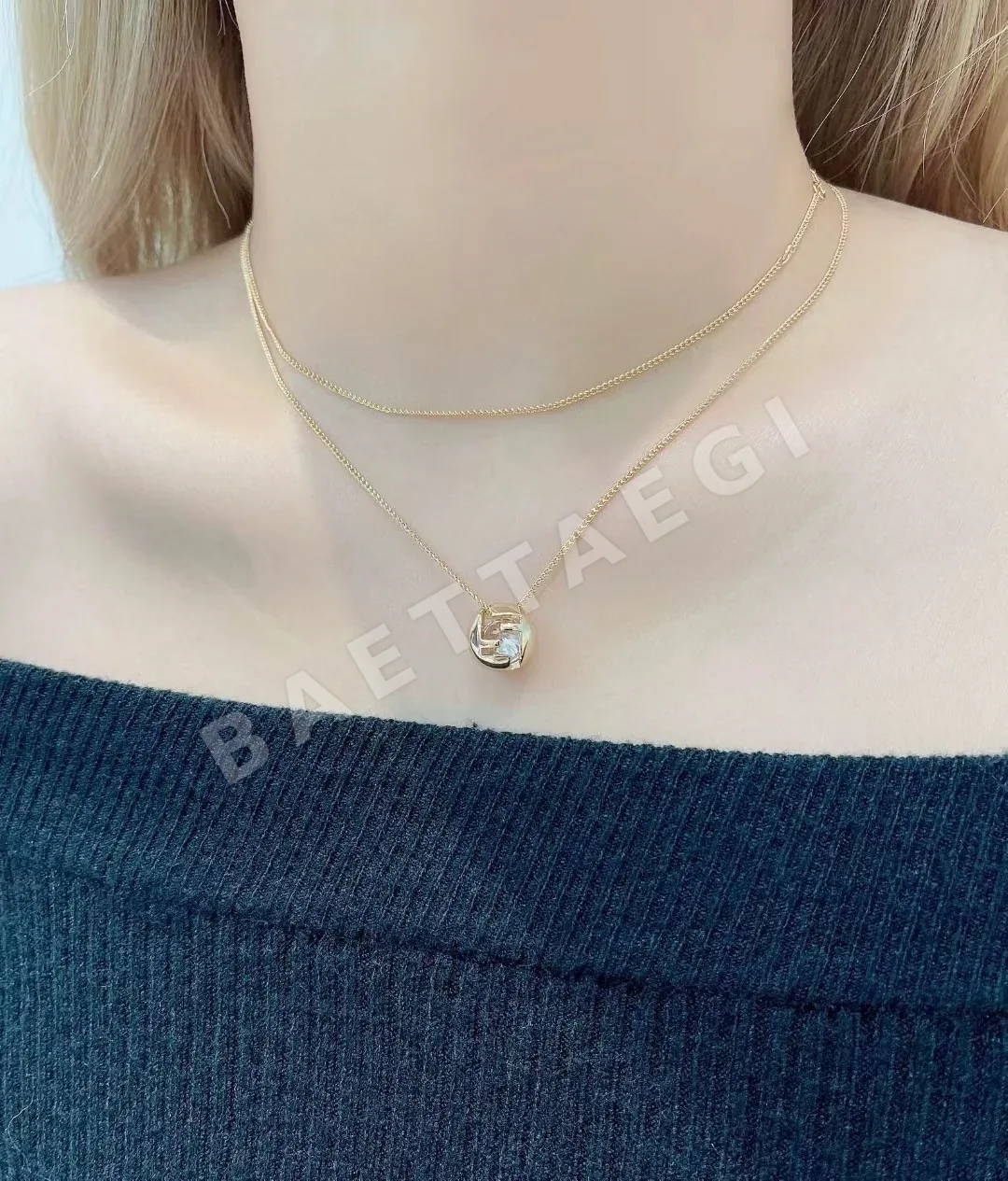 펜디 스페라 크리스탈 장식 체인 목걸이 상세 이미지 3