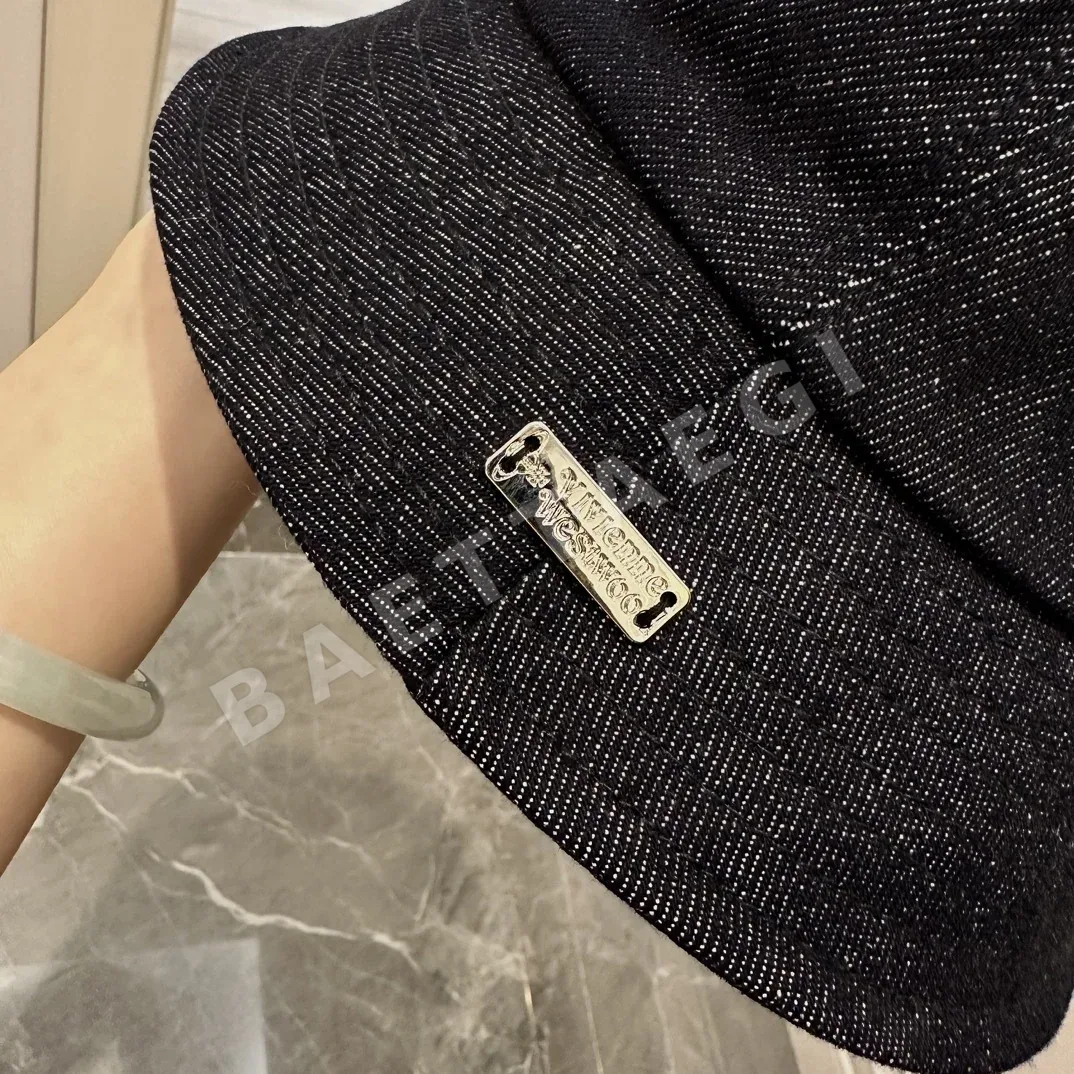 비비안웨스트우드 다크 블루 데님 버킷햇 모자 상세 이미지 3