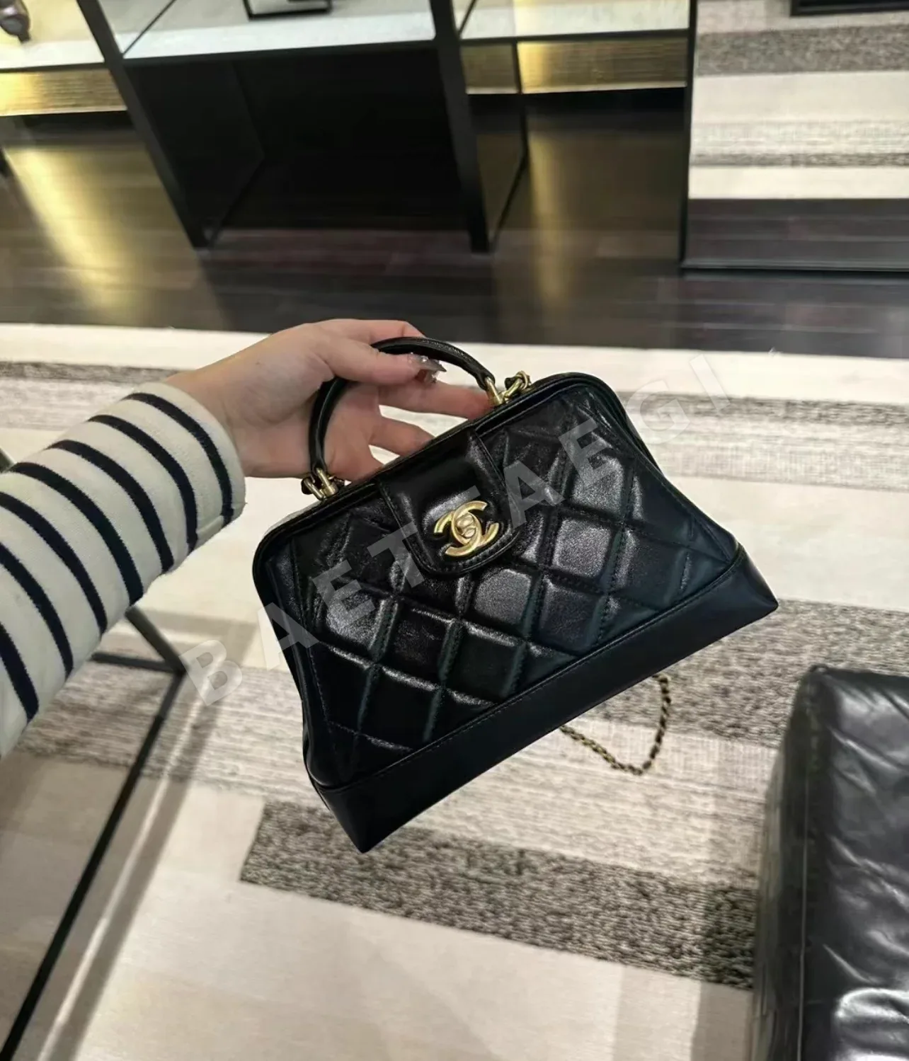 샤넬 CC로고 램스킨 버킷백 라지 가방 33967