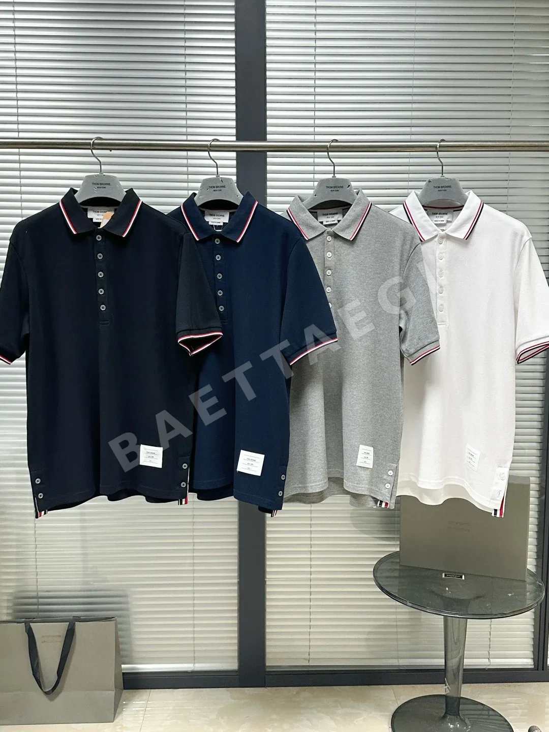 톰브라운 남성 메시 반팔 폴로셔츠 상세 이미지 2