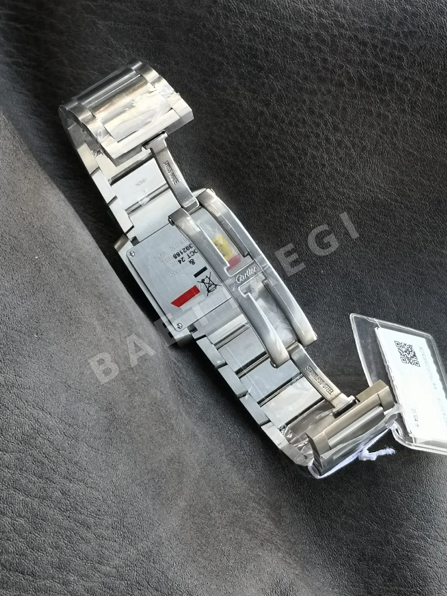 까르띠에 탱크 5 S공장 쿼츠 무브먼트 블루 화이트 스틸밴드 레플리카 42733 Cartier 상세 이미지 7