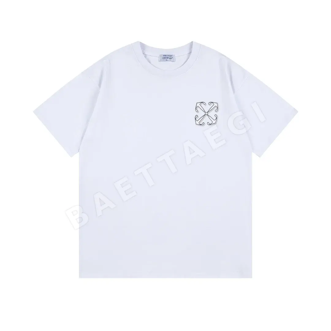 오프화이트 루즈핏 남성 반팔 티셔츠 87296
