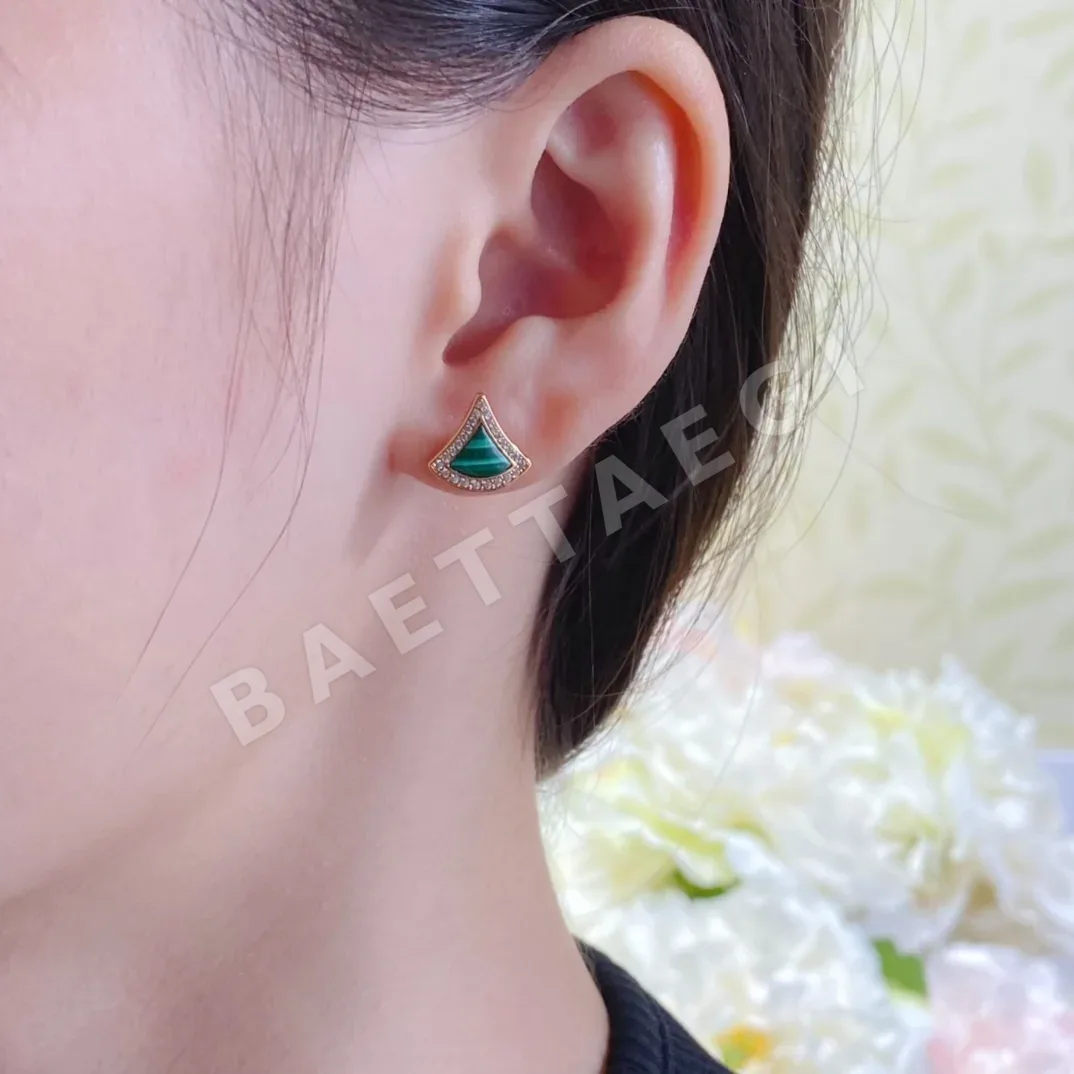 불가리 마더오브펄 말라카이트 장식 귀걸이 상세 이미지 1