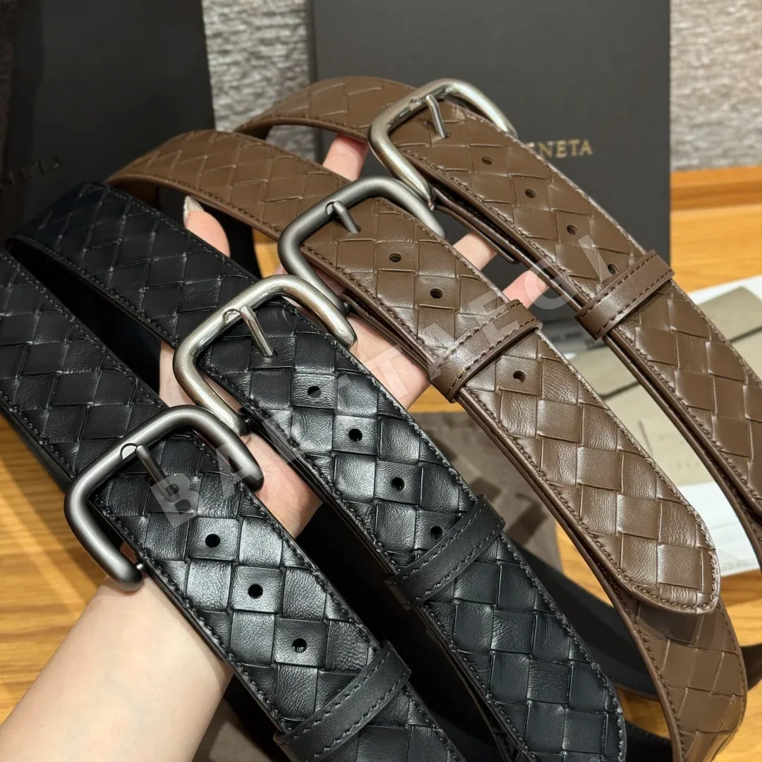 보테가베네타 인트레차토 짜임 소가죽 벨트 상세 이미지 2