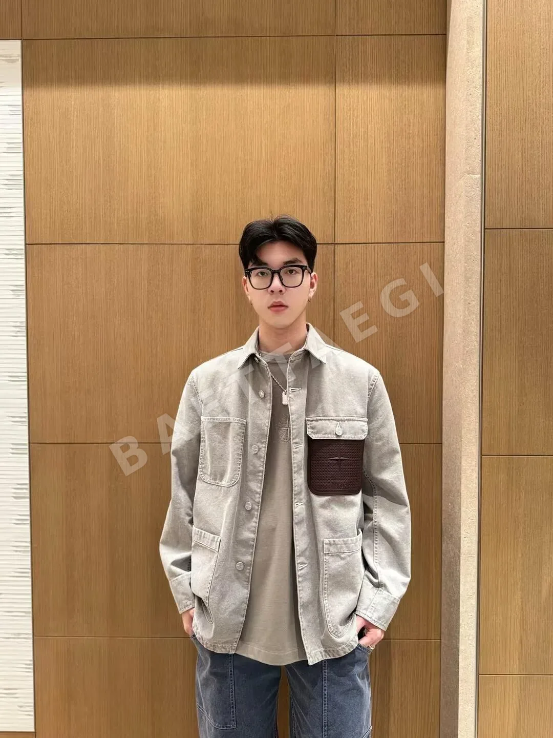 스톤아일랜드 데님 가죽 포켓 긴팔 재킷 상세 이미지 4