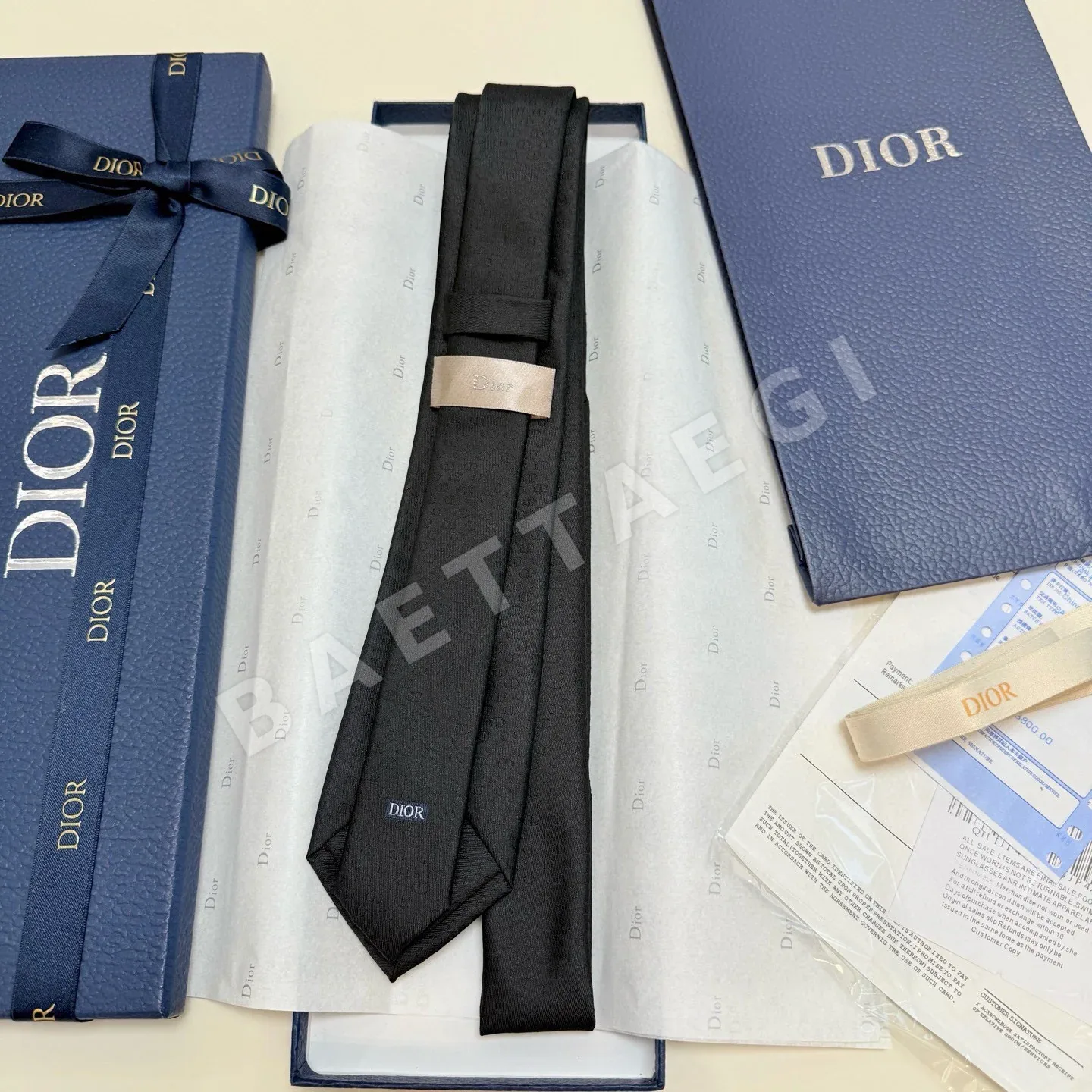 디올 CD 패턴 자카드 넥타이 상세 이미지 3