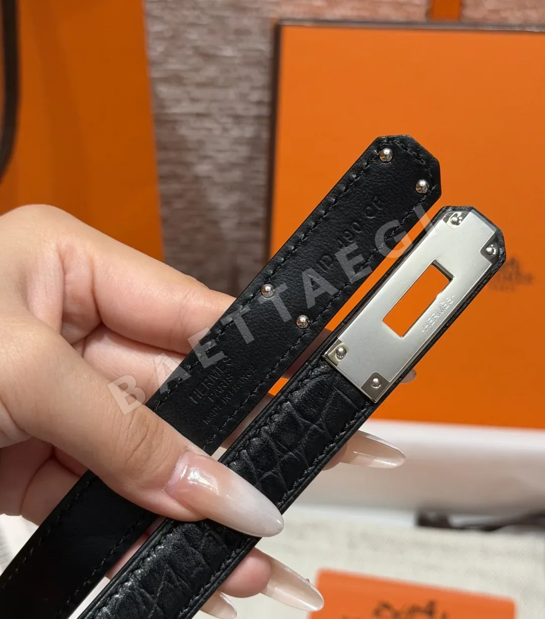 에르메스 켈리 버클 18mm 크로커다일 가죽 벨트 상세 이미지 5