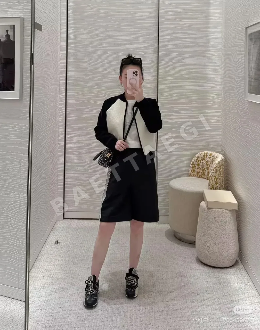 디올 체크 배색 울 자켓 상세 이미지 3