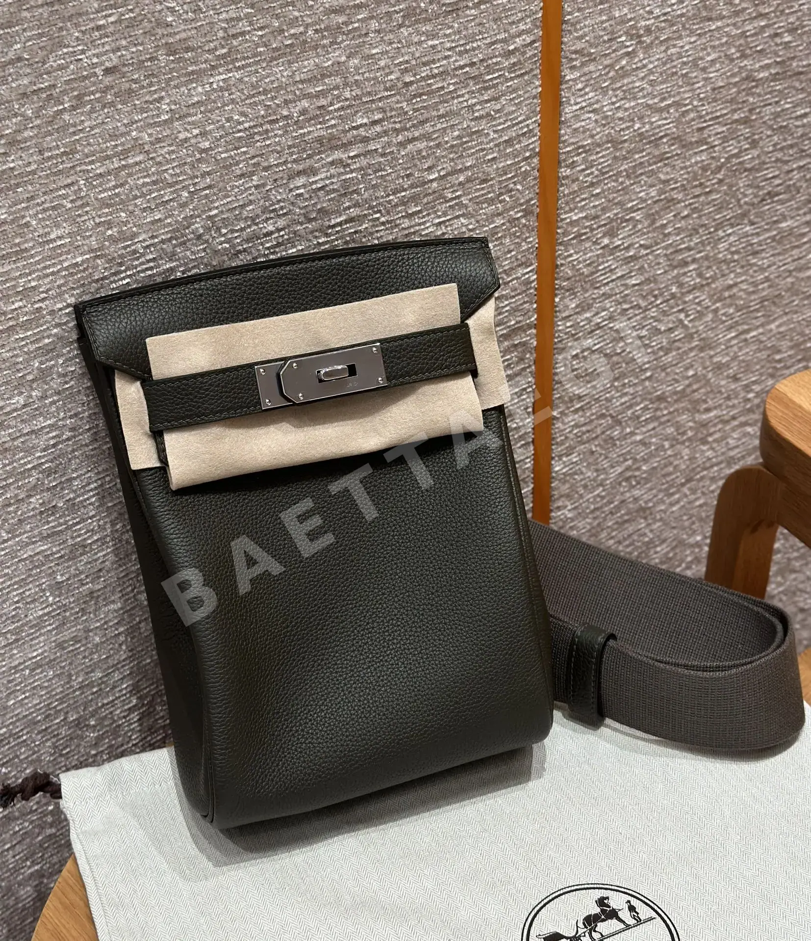 에르메스 핵 아 도 그레이 그린 토고 가죽 백팩 166706