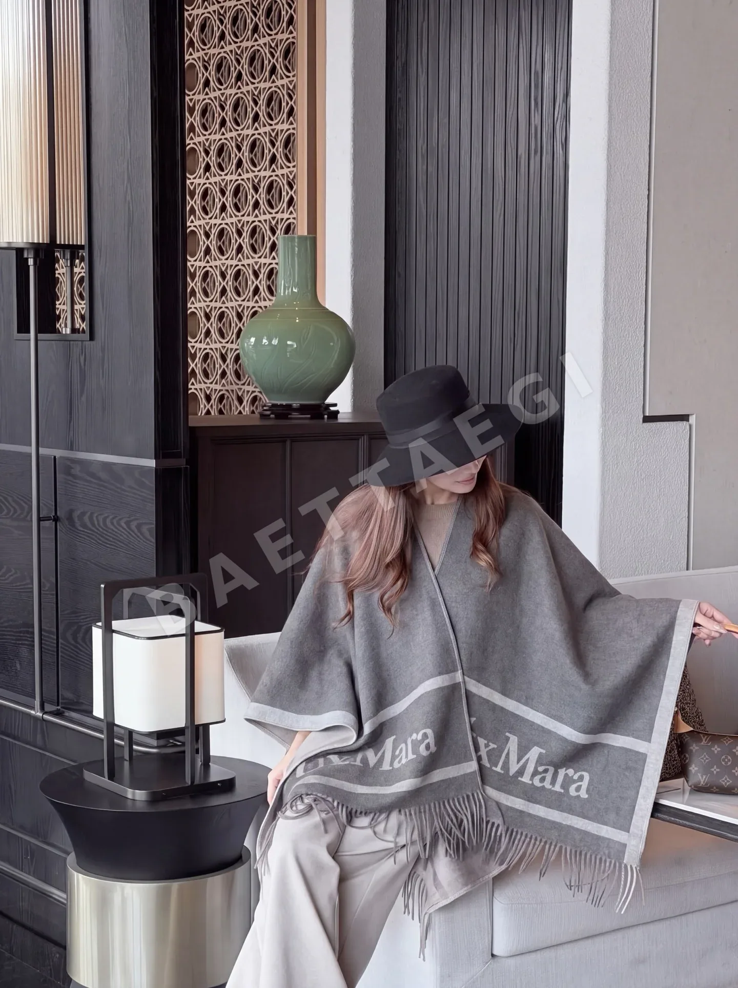 막스마라 클래식 자카드 케이프 코트 163821