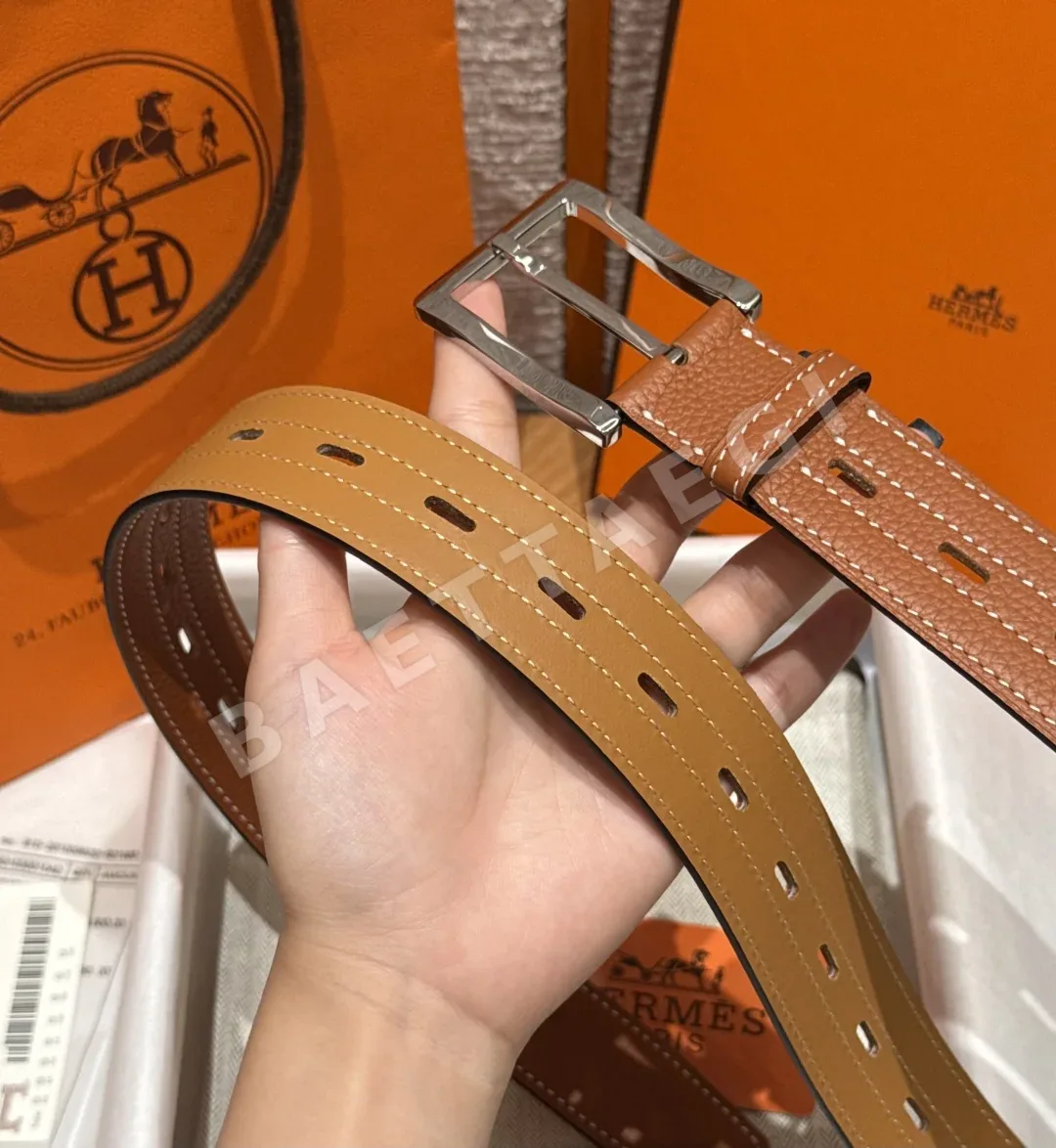에르메스 H 버클 카프스킨 벨트 상세 이미지 5