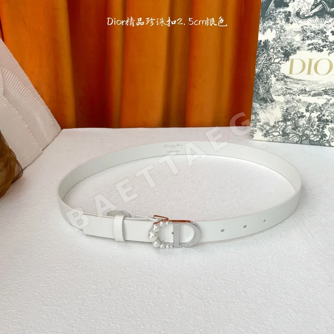 디올 CD 로고 송아지가죽 벨트 상세 이미지 5