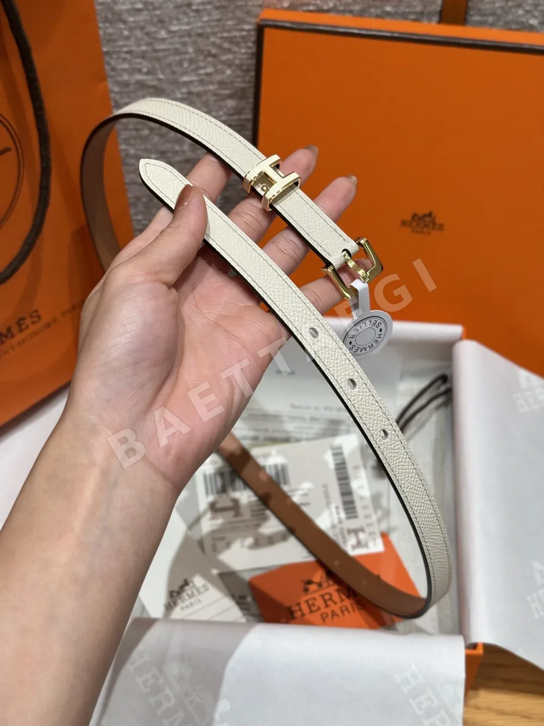에르메스 팝 H 에포손 카프스킨 여성 벨트 상세 이미지 5