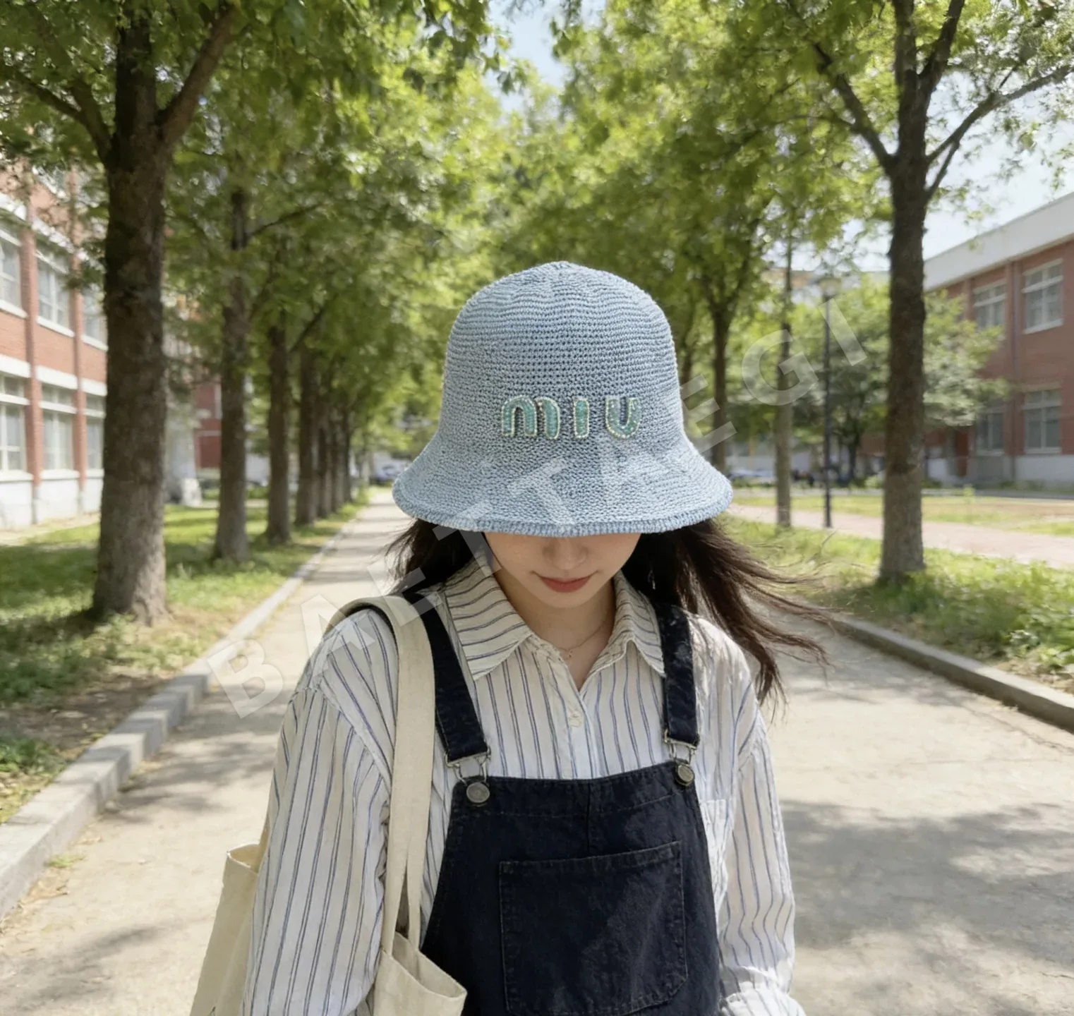 미우미우 종이 보울 햇 모자 상세 이미지 5