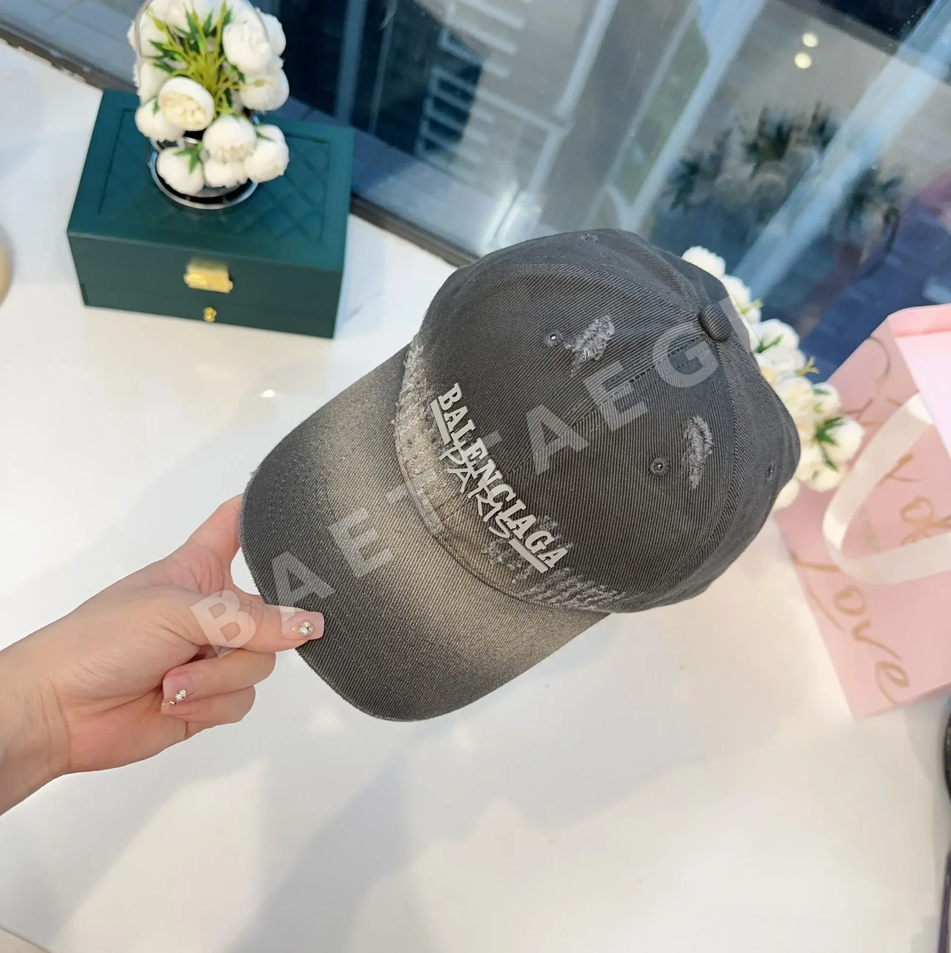 발렌시아가 타이다이 워시드 베이스볼 캡 상세 이미지 7