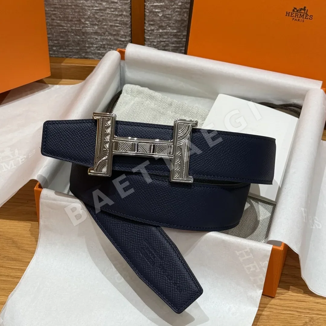 에르메스 홈 투아레그 양면 가죽 벨트 175726