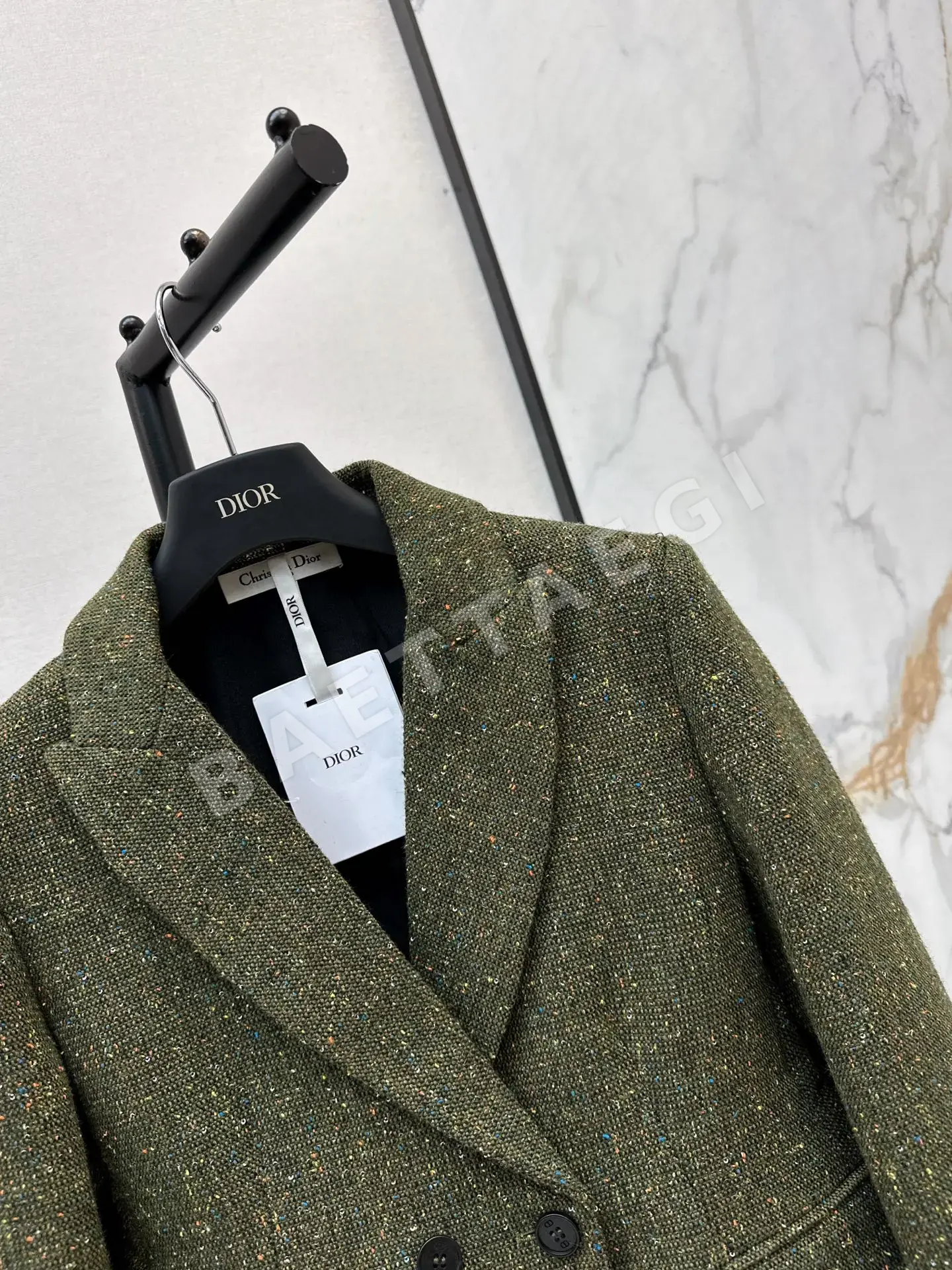 디올 컬러풀 도트 패턴 스팽글 장식 트위드 자켓 상세 이미지 3