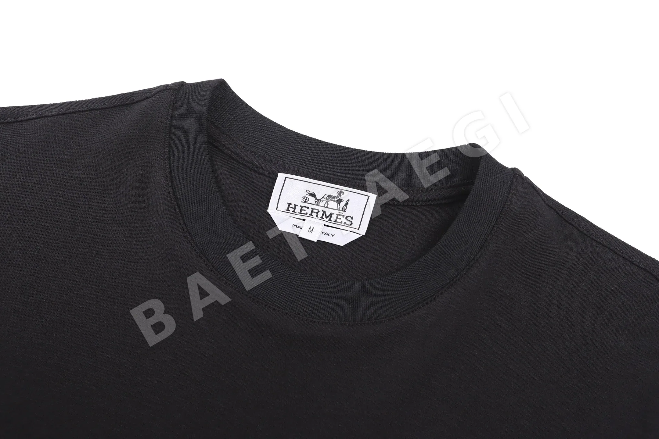 에르메스 새들 패턴 더블 레이어 커프 반팔 티셔츠 상세 이미지 3