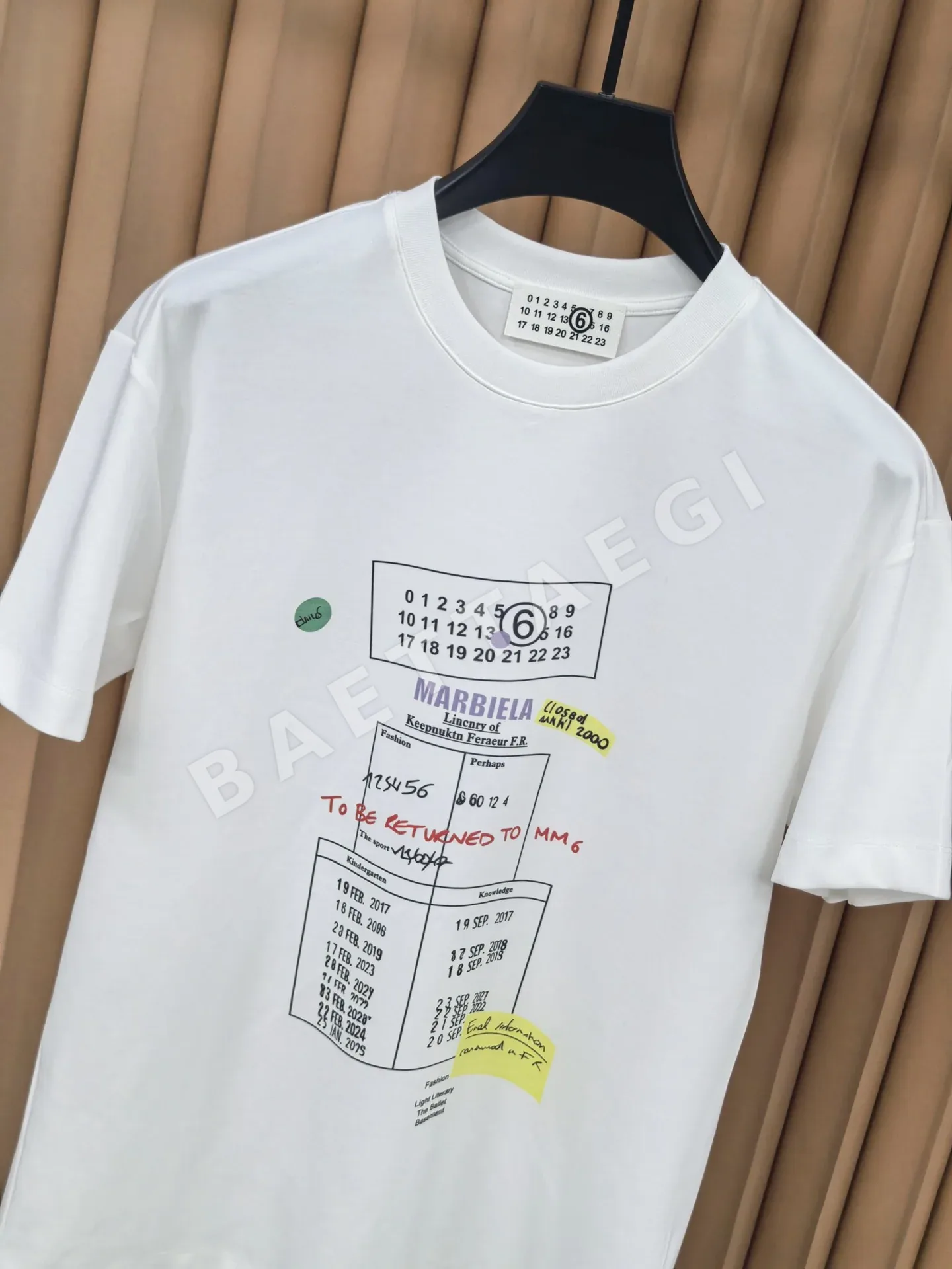 마르지엘라 프린트 양면 원단 반팔 티셔츠 상세 이미지 2