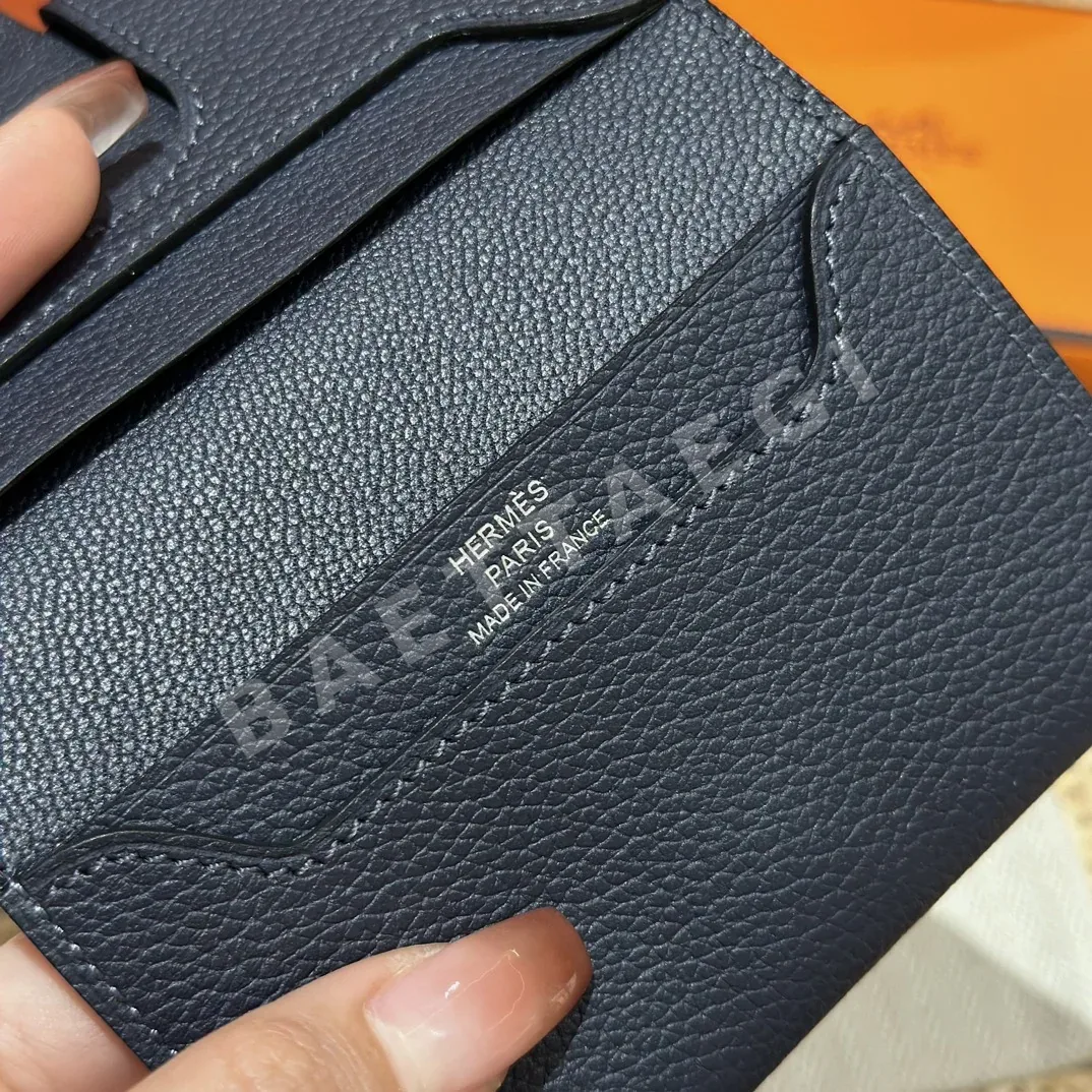 에르메스 RMS 카드홀더 미드나잇 블루 송아지가죽 지갑 39693